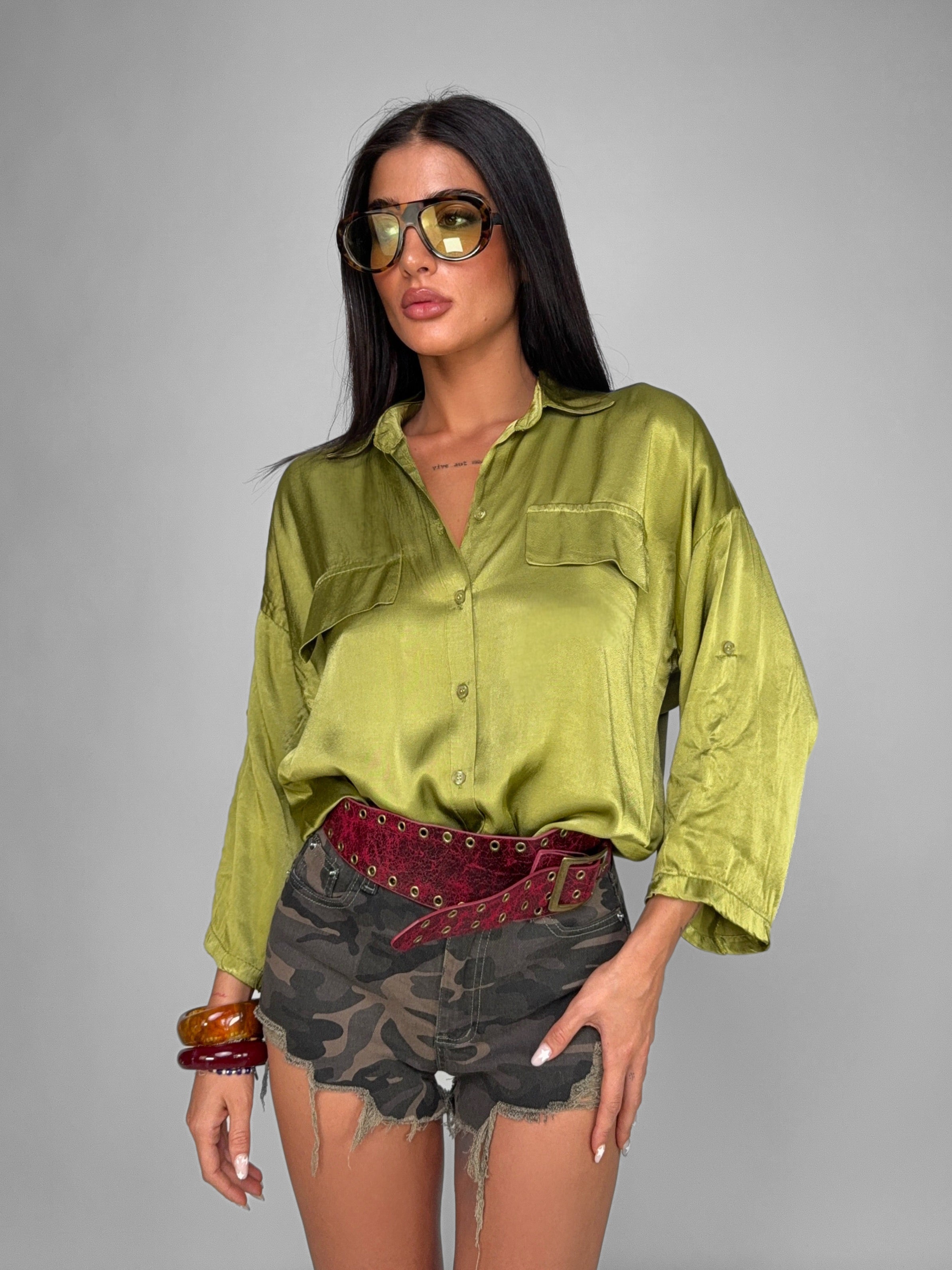 Camicia Velvety-Green