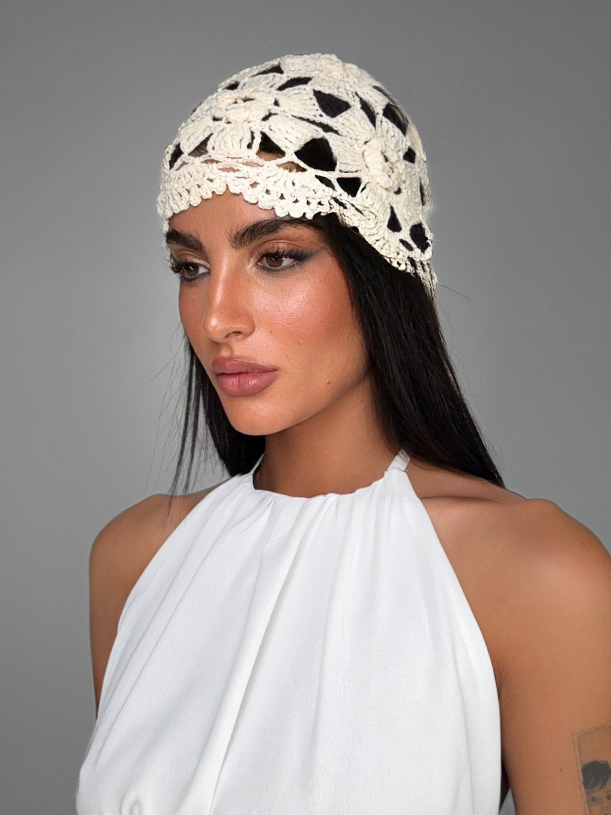 Cappello Crochet Beige Boho