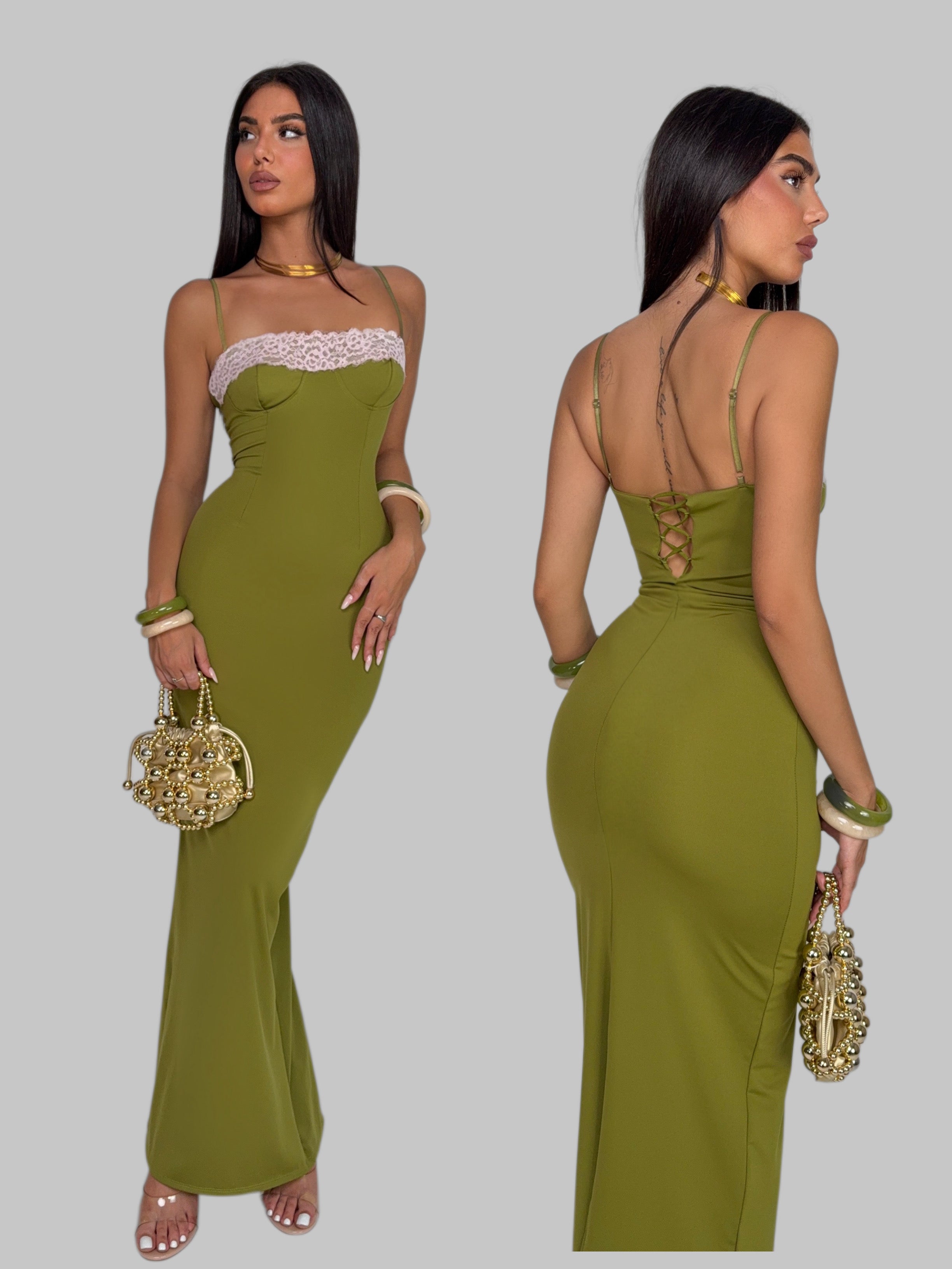 Abito Lace Cup-Green