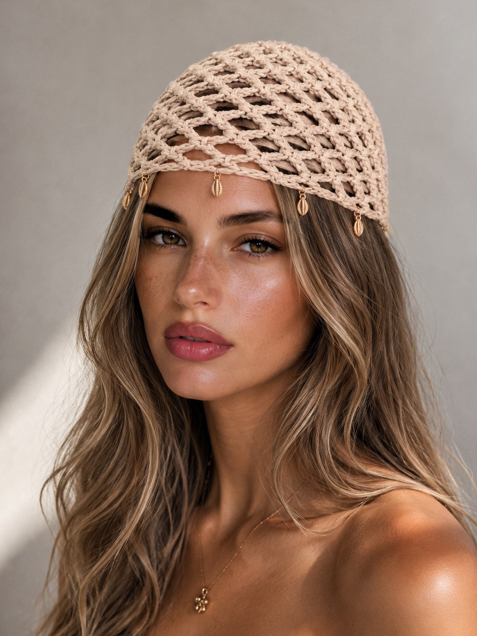 Cappello Crochet Charm-Beige