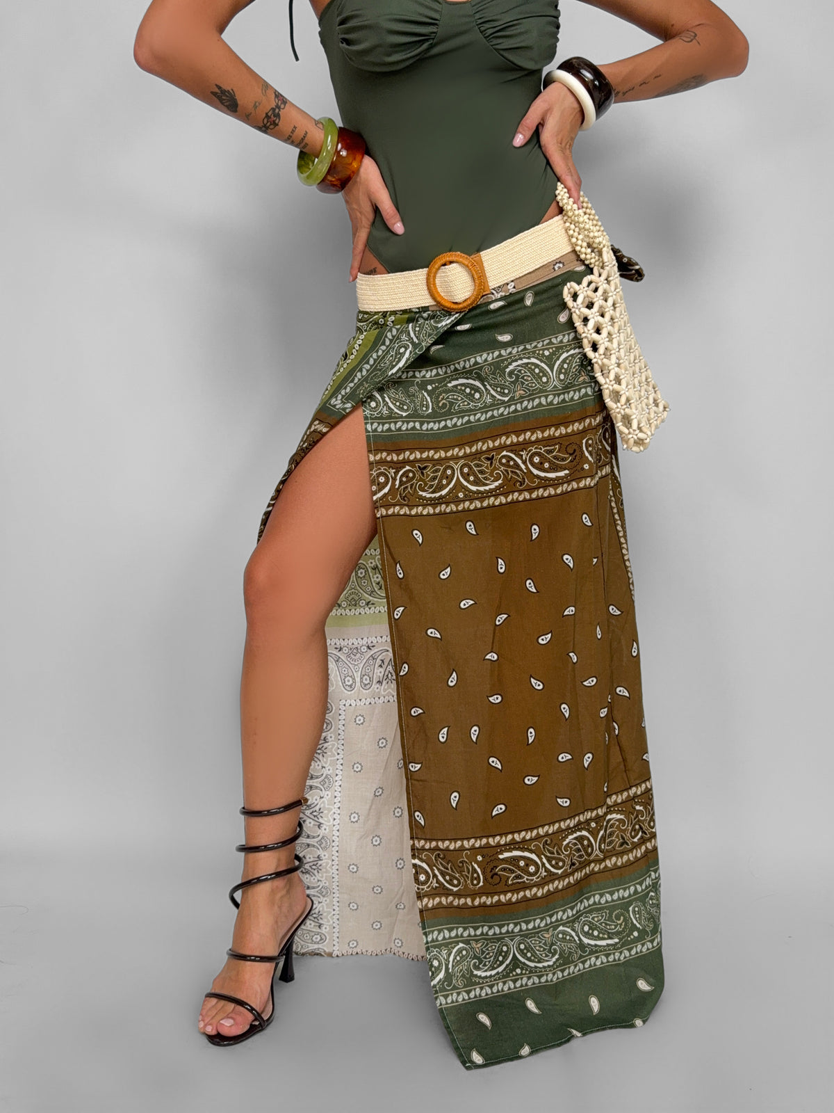 Gonna Foulard Fantasy-Brown