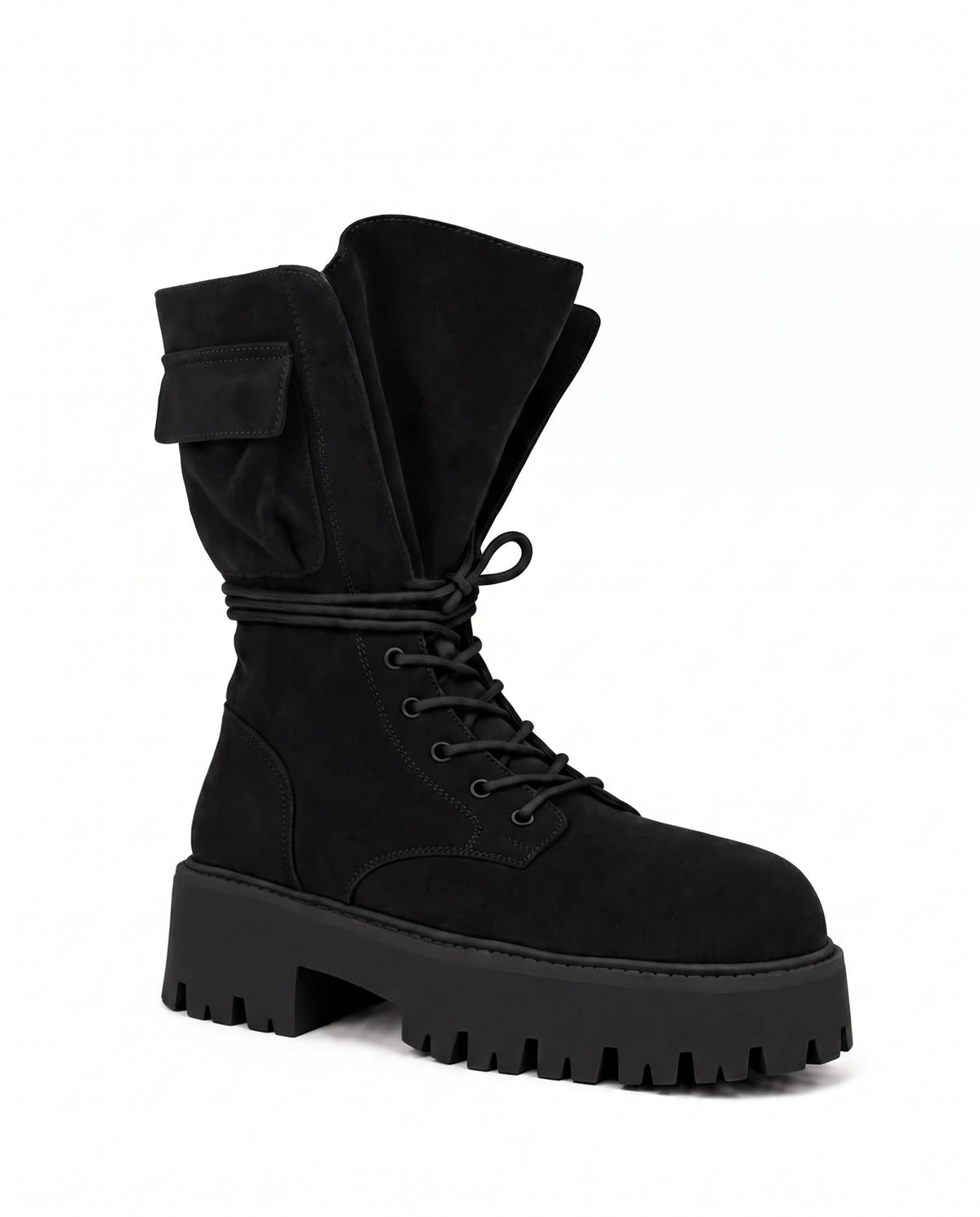 Botas militares Dusty Piel auténtica-Negro