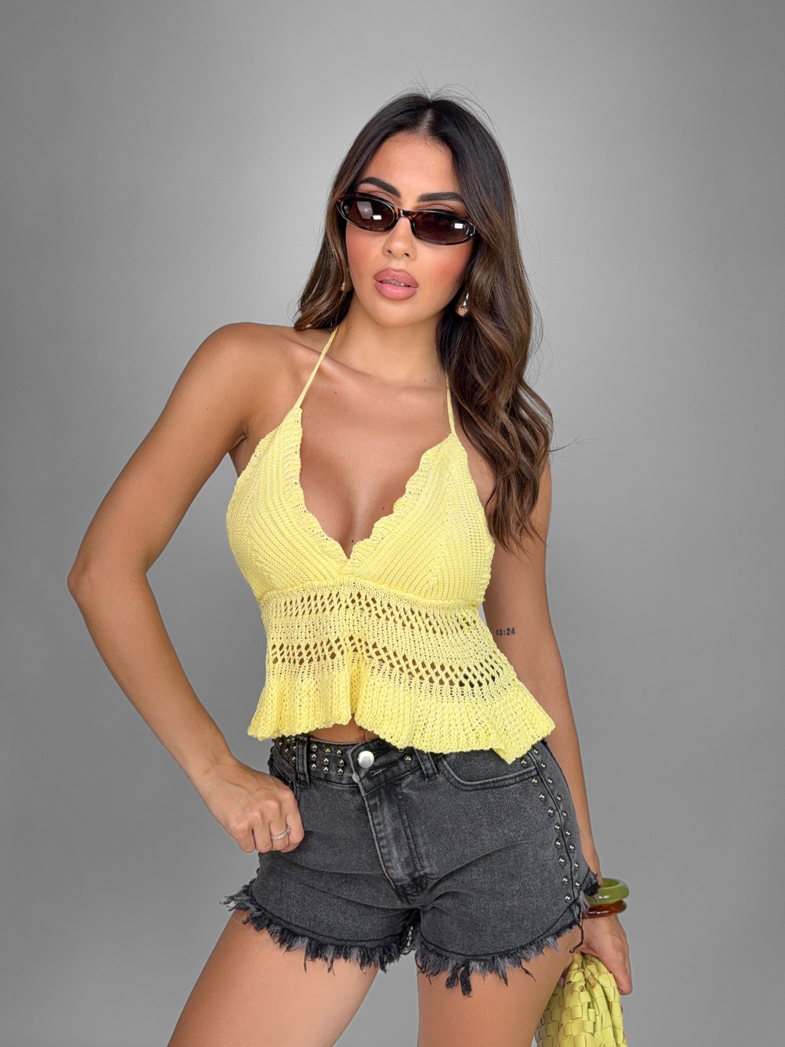 Top Candy Crochet-Yellow