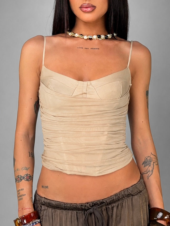 Top Luxe Draped-Beige