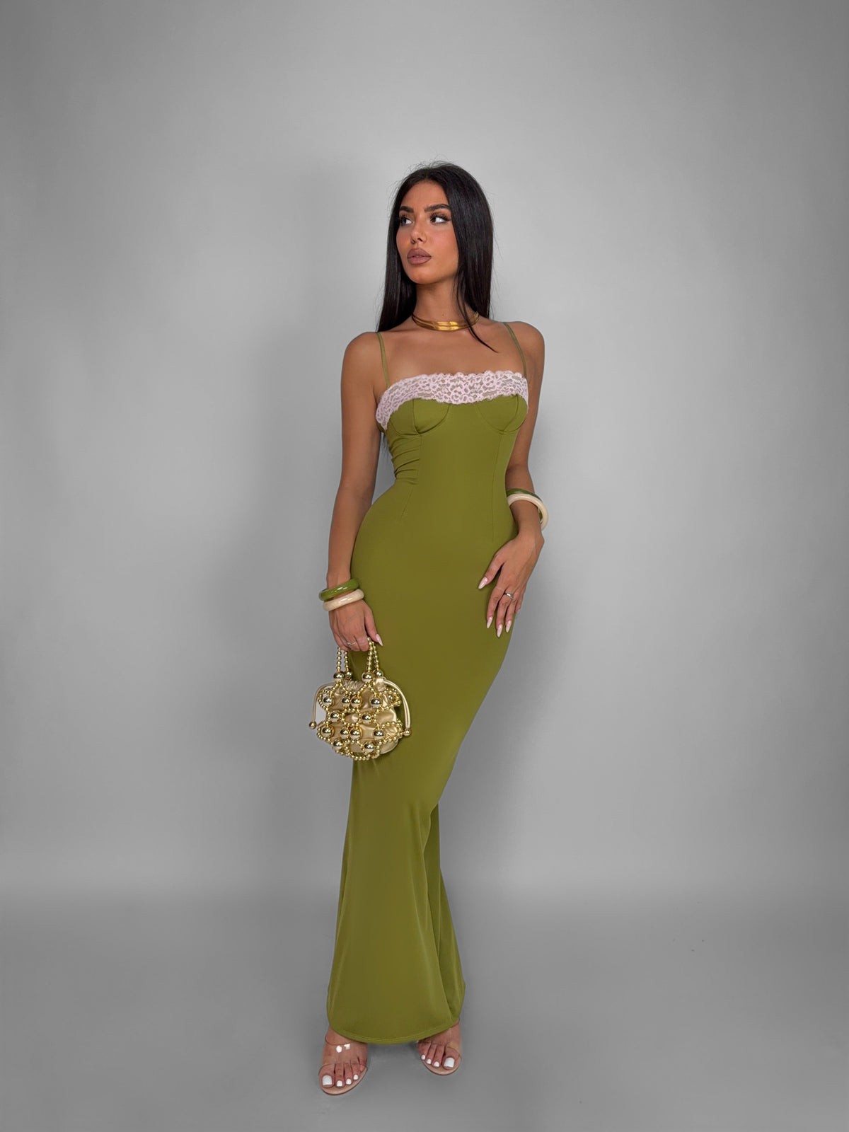 Abito Lace Cup-Green