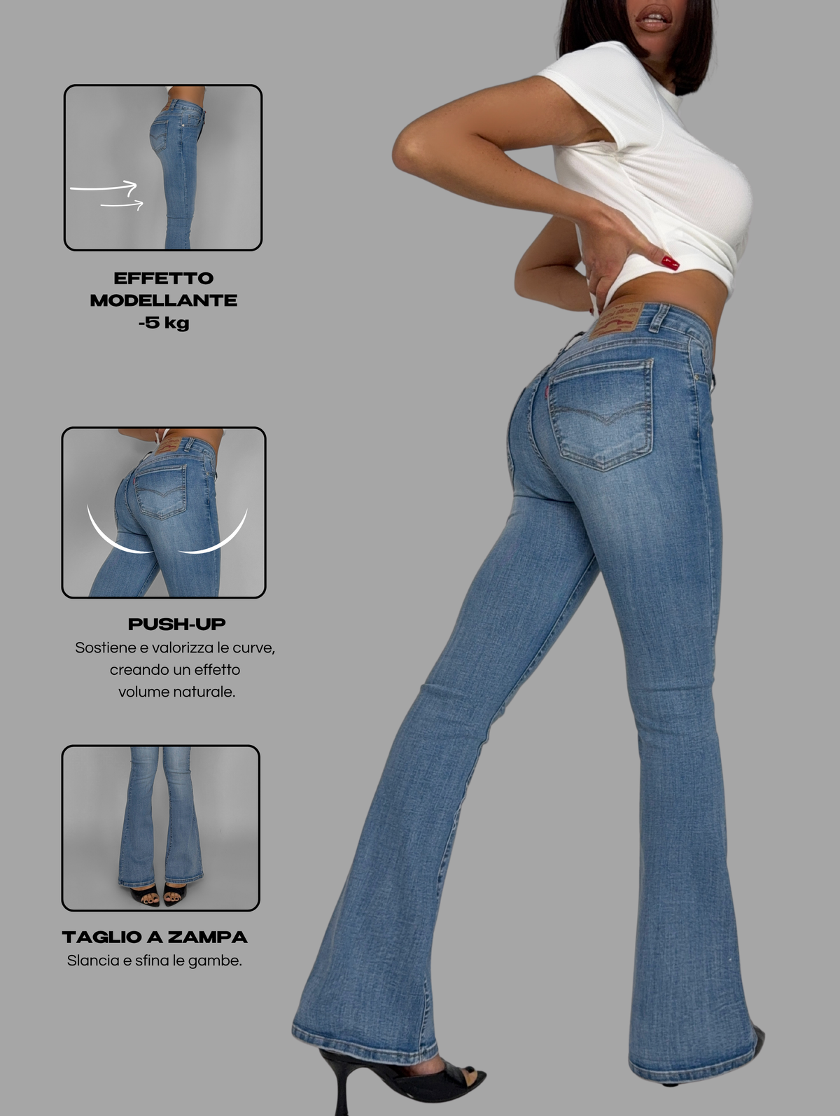Shaping Effect Jeans -5KG -Denim