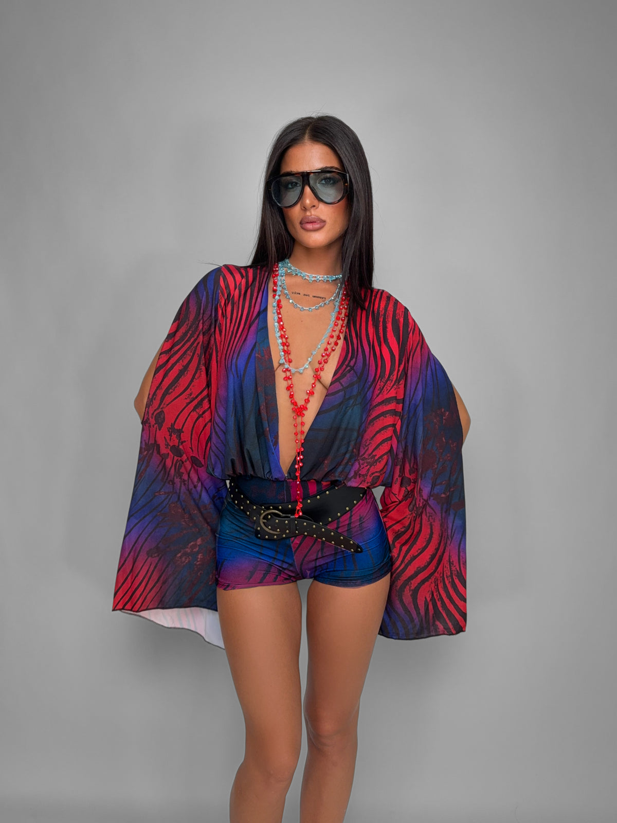 Abito Palm Paradise-Red