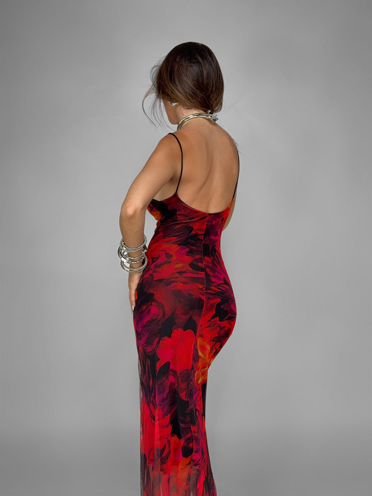 Abito Sleek Melange-Red