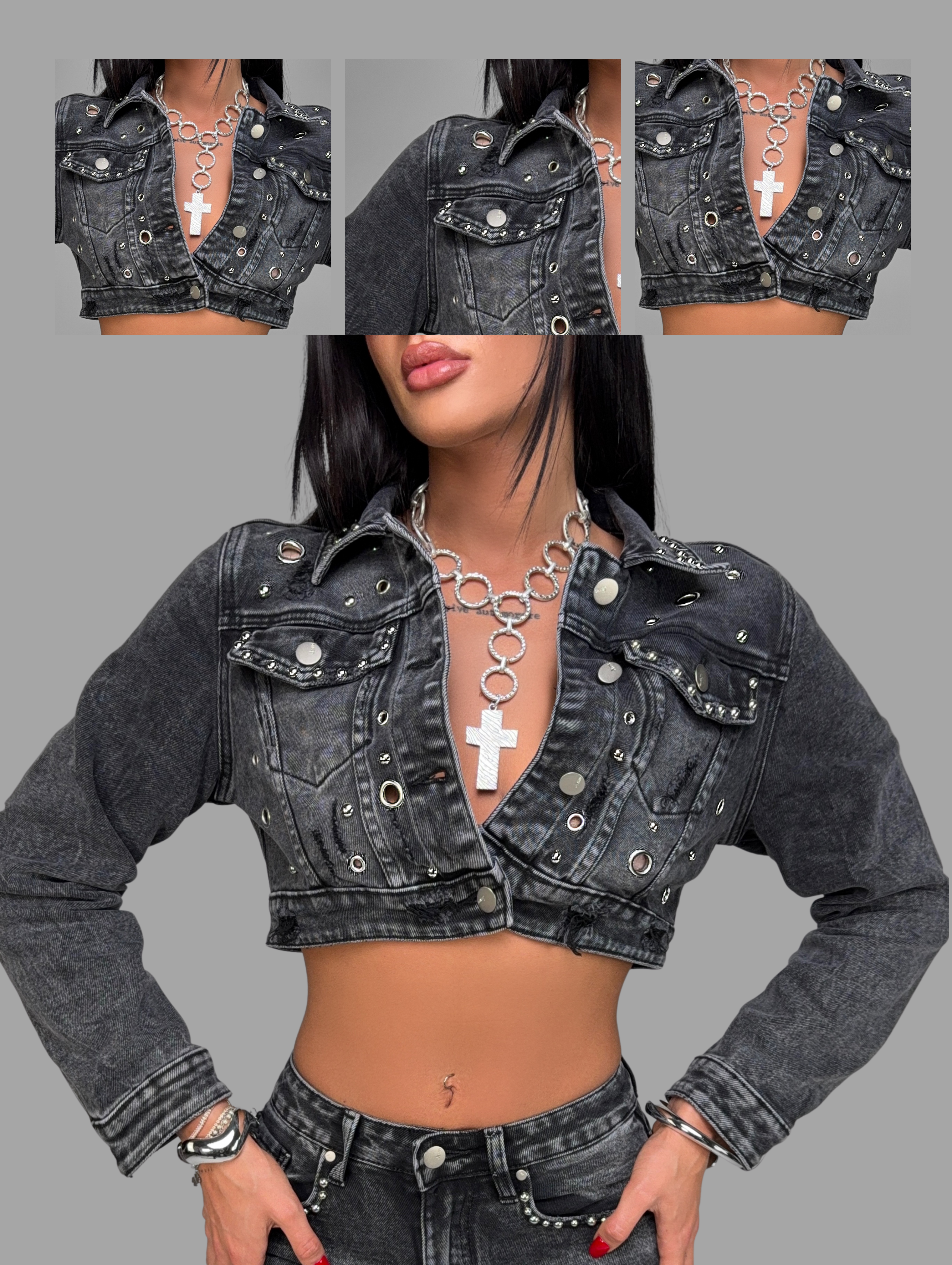 Giacca Stud Line-Grey