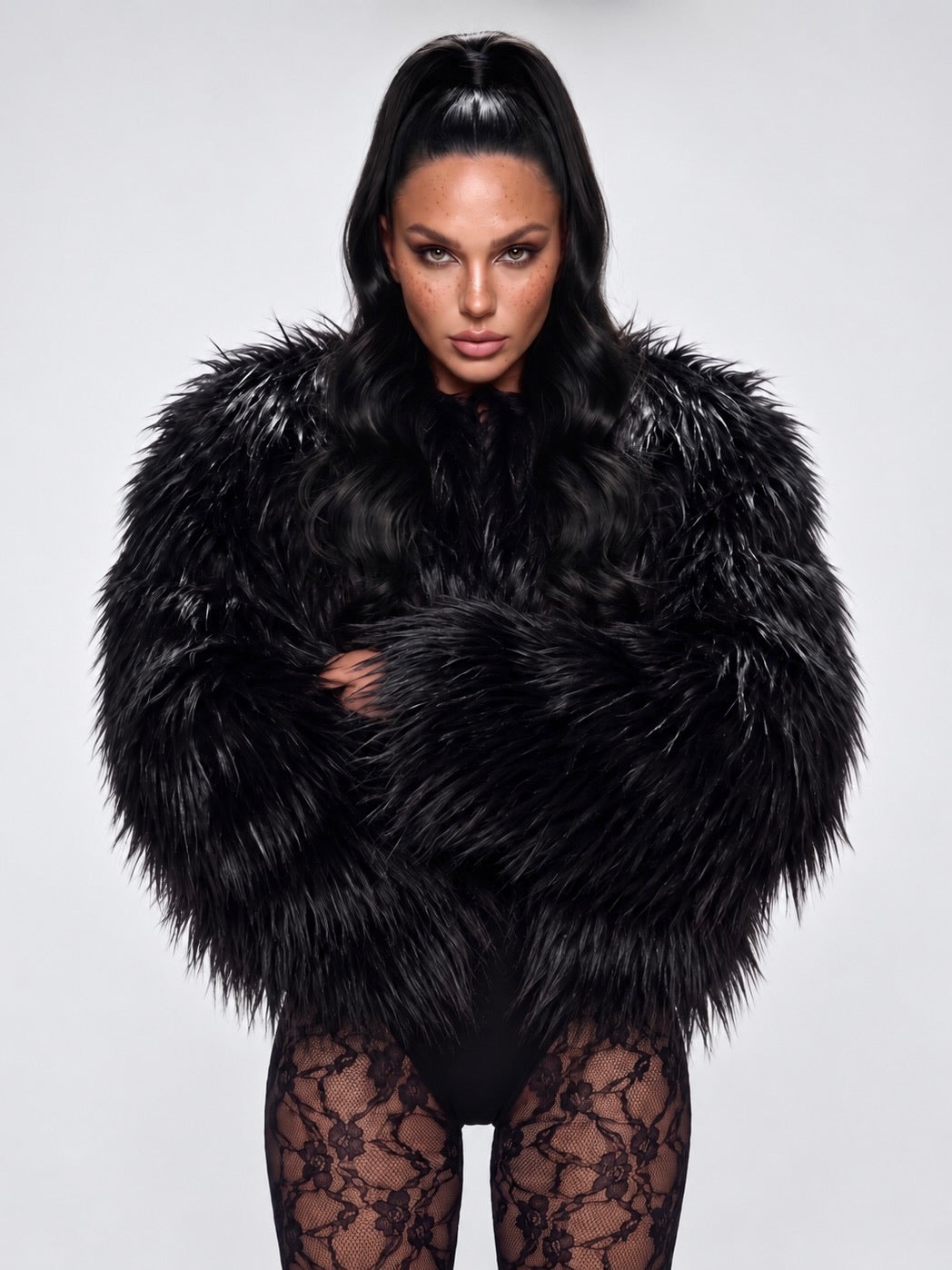 Pelliccia Fluffy Crush-Black