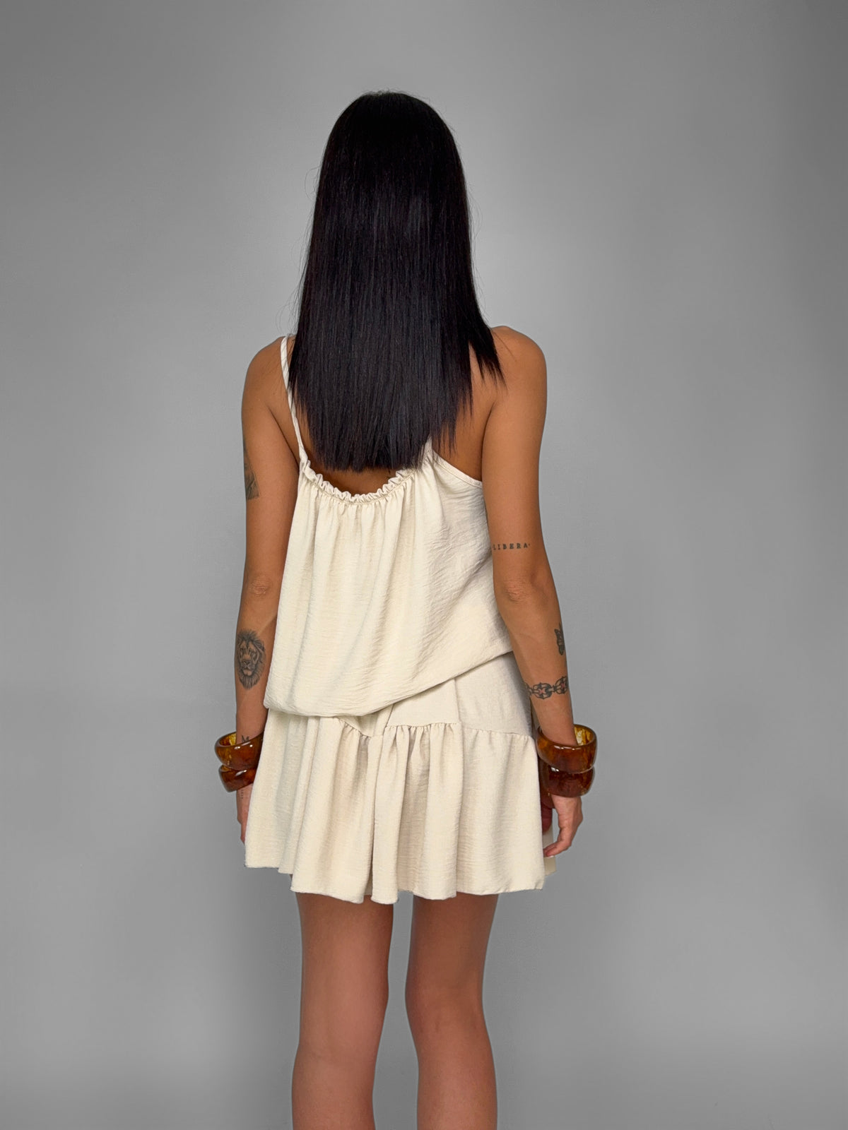 Abito Smocked-Beige