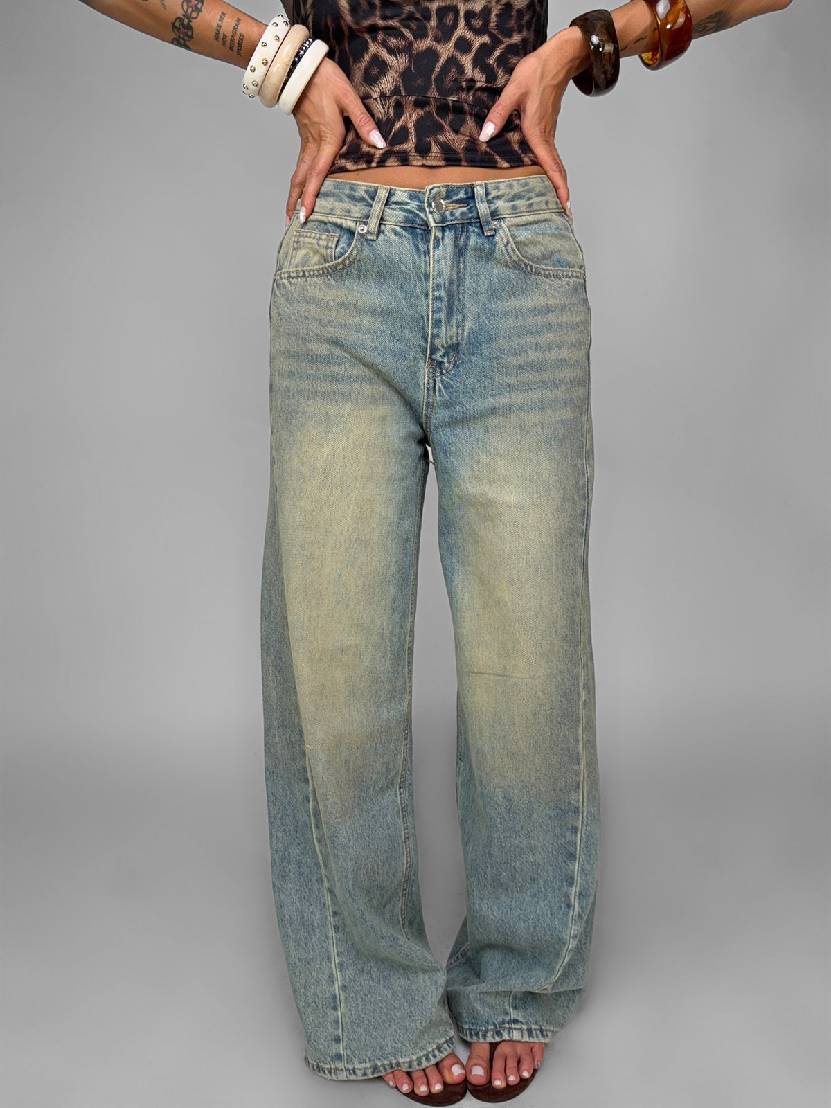 Jeans Leather Pocket