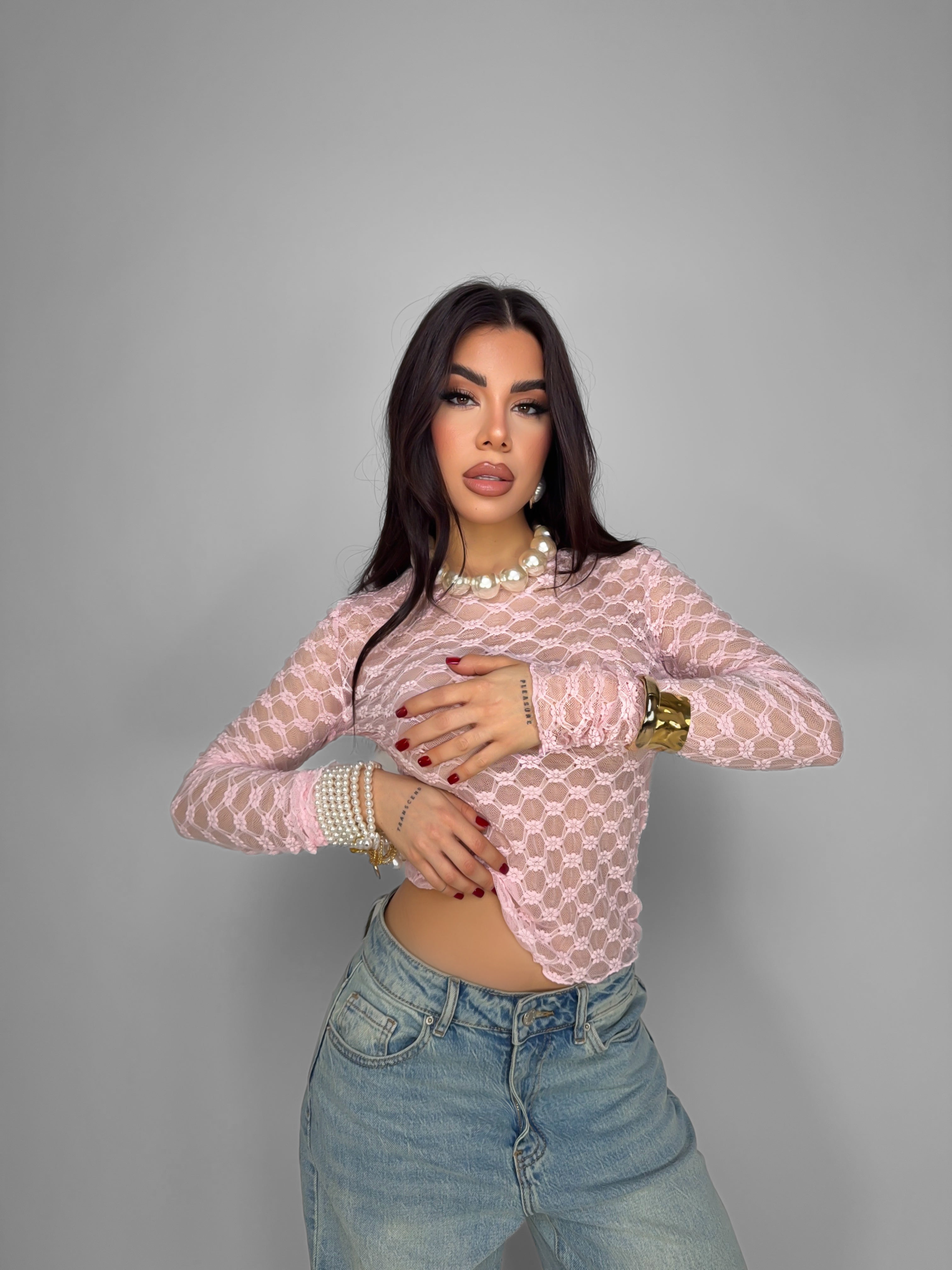 Scalloped Sweater - Pink