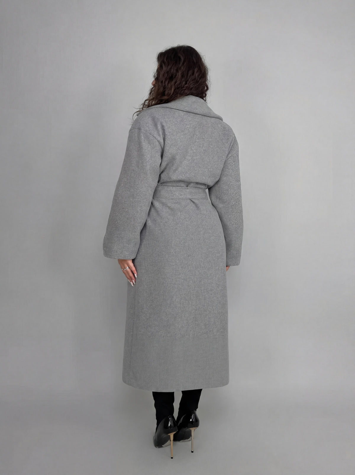 CURVY FIT - Abrigo cruzado - Gris