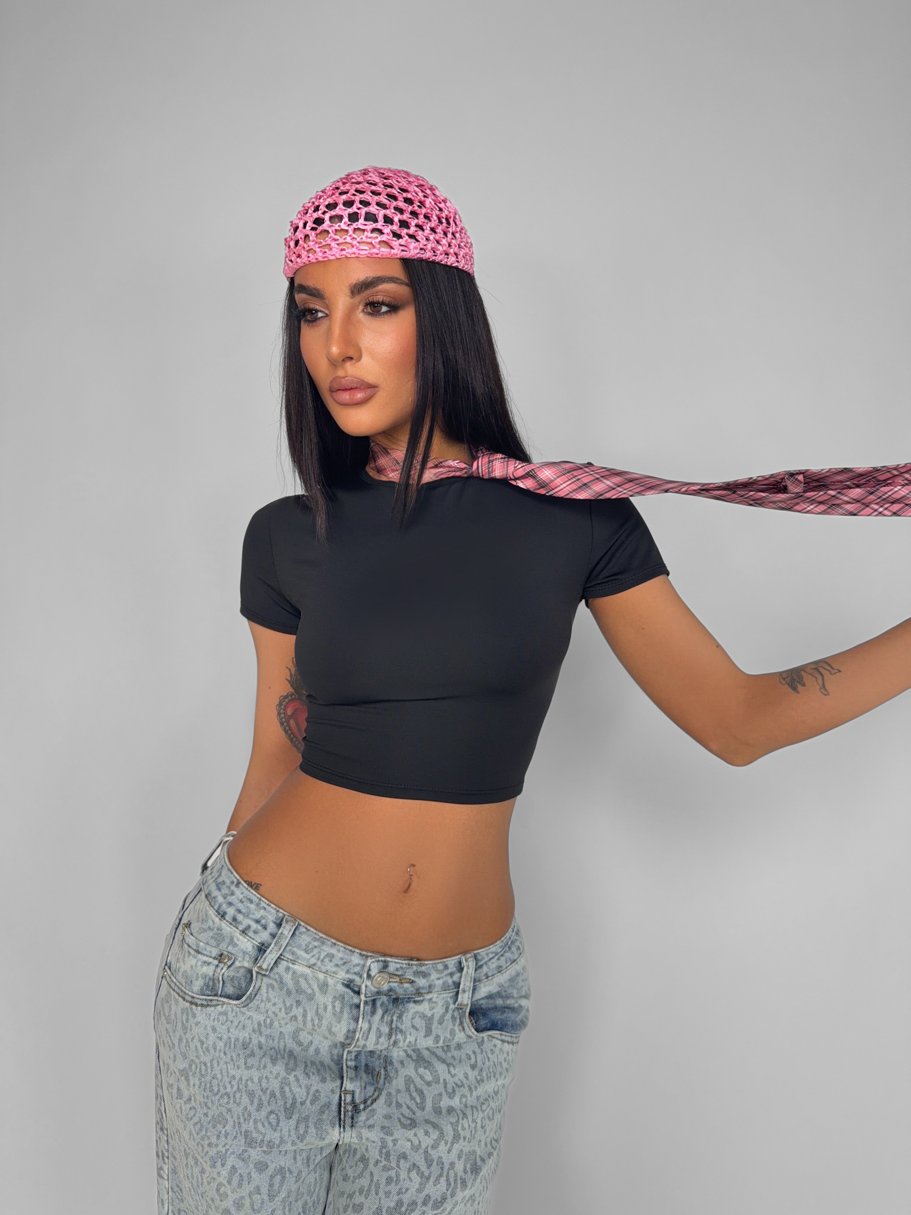 Top Back Tie-Black