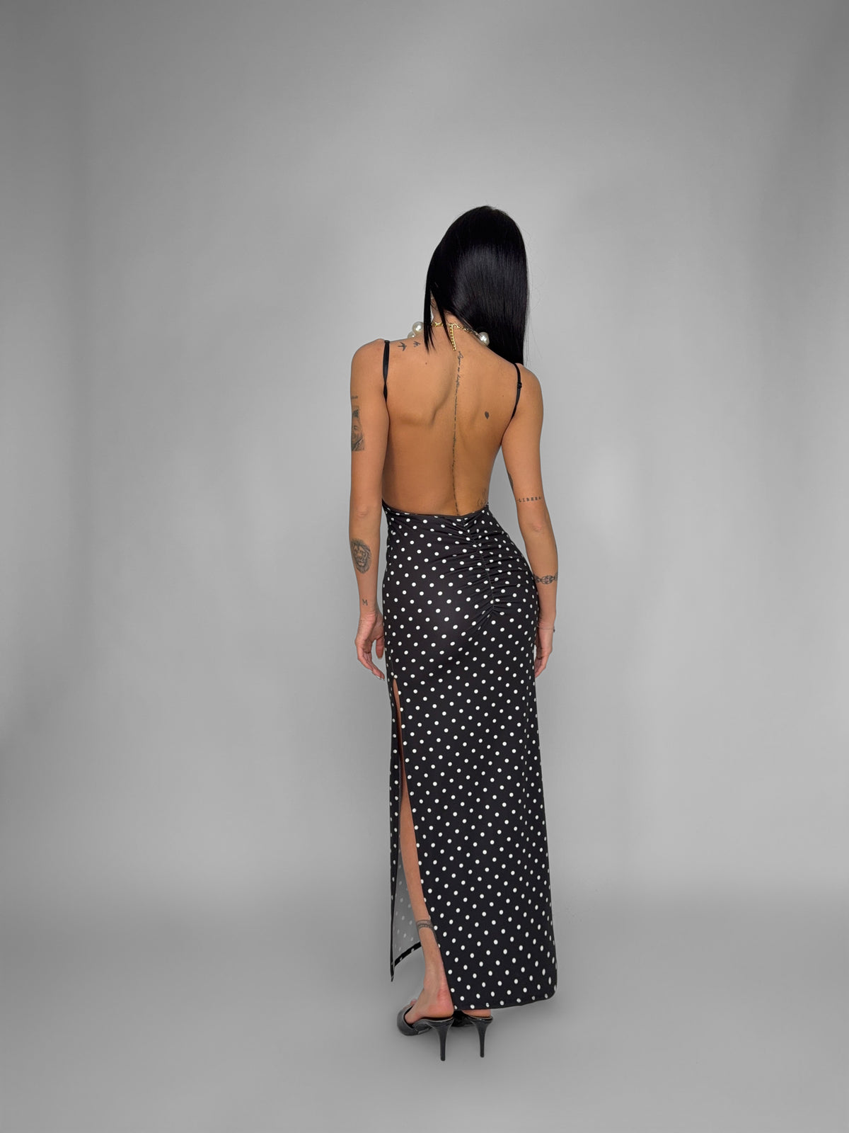 Romantic Dot Dress - Black