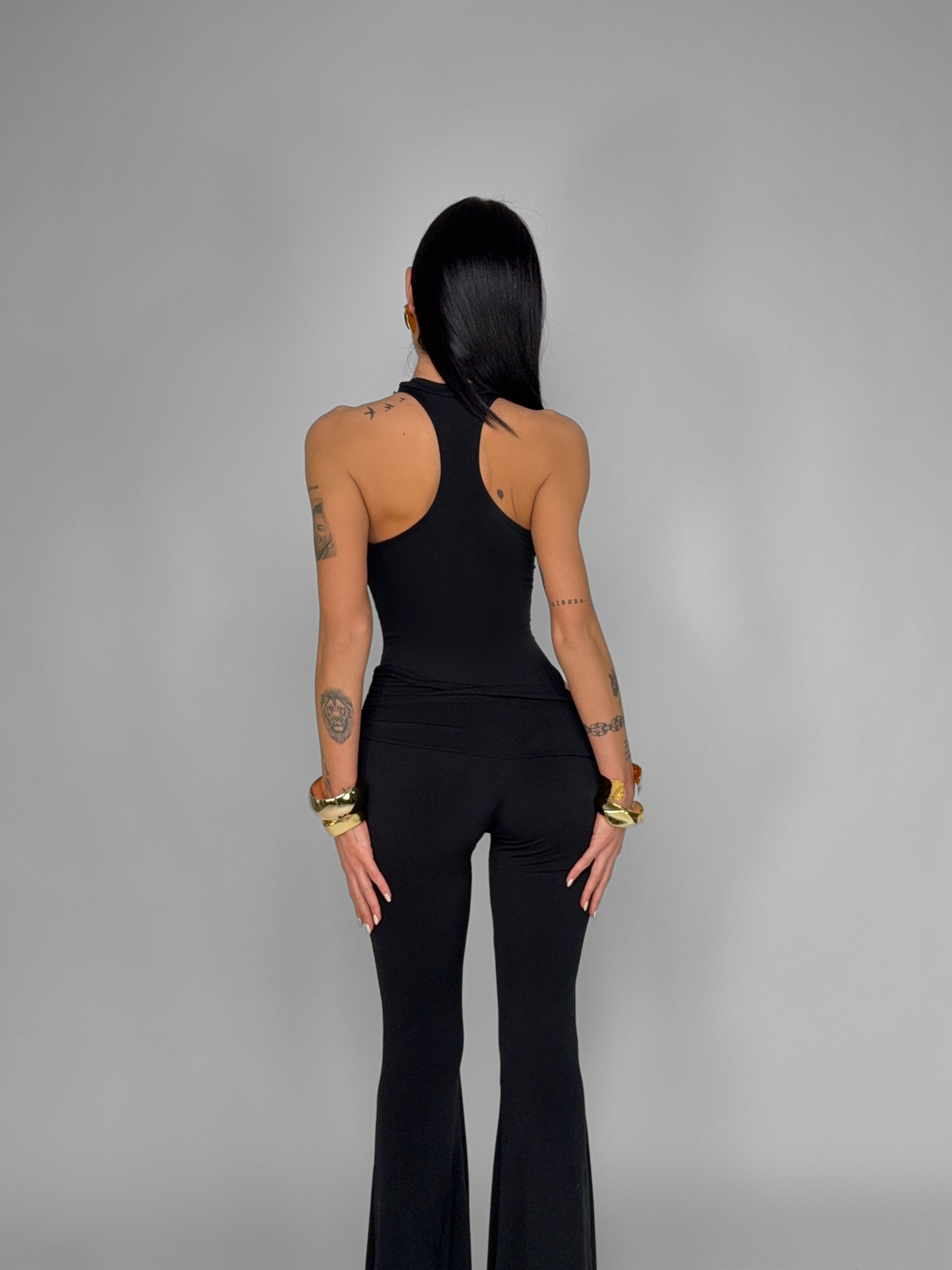 Long Sleeve Jumpsuit-Black