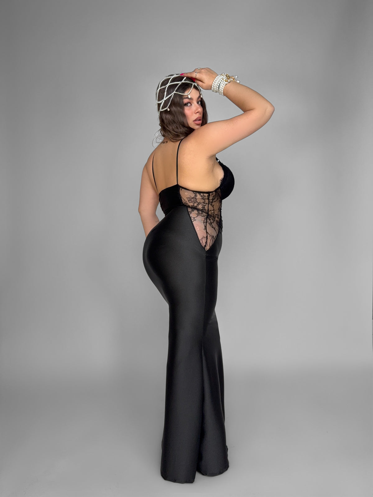 CURVY FIT- Aura Side-Black Dress