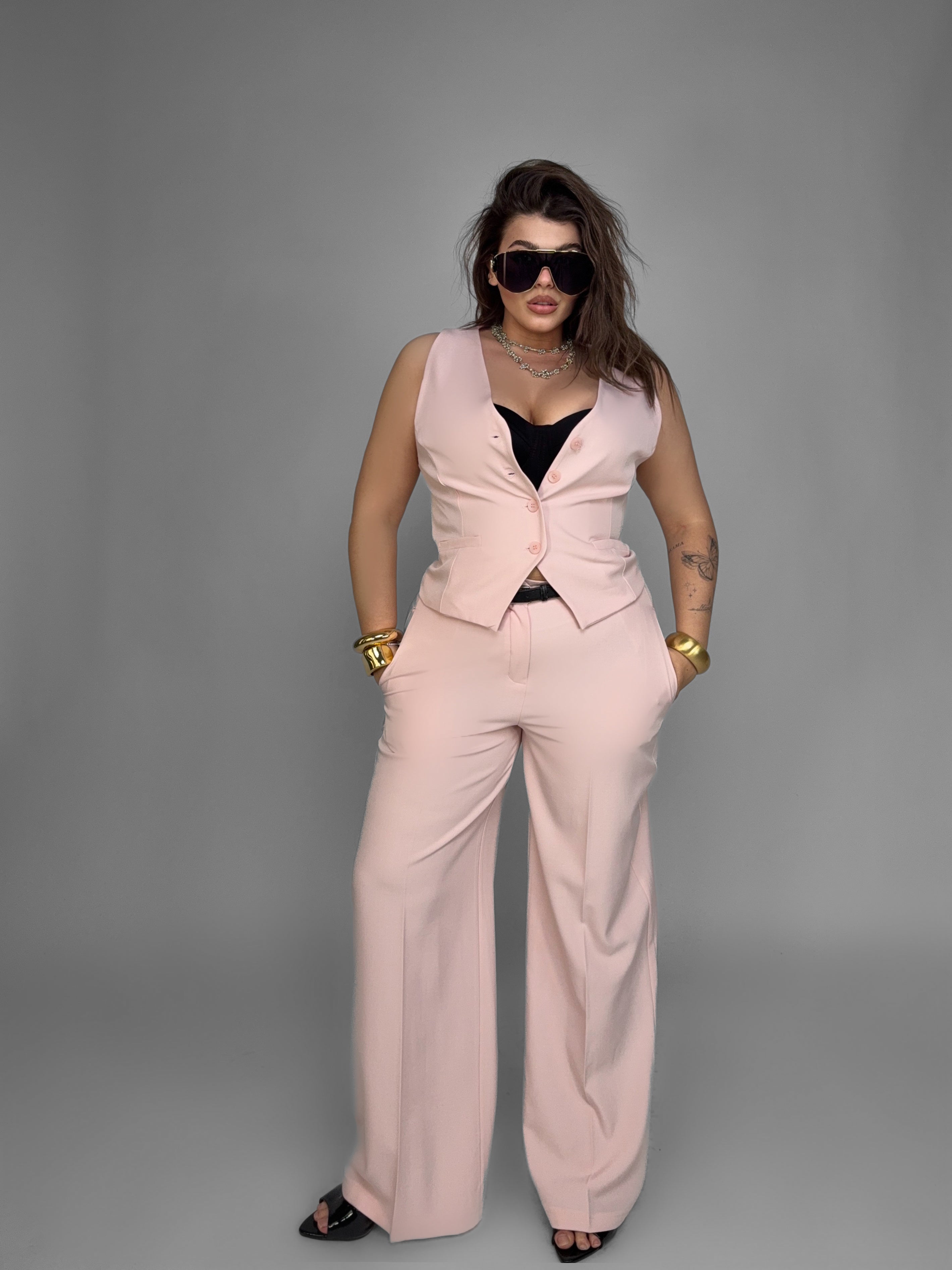 CURVY FIT - Statement-Pink Set