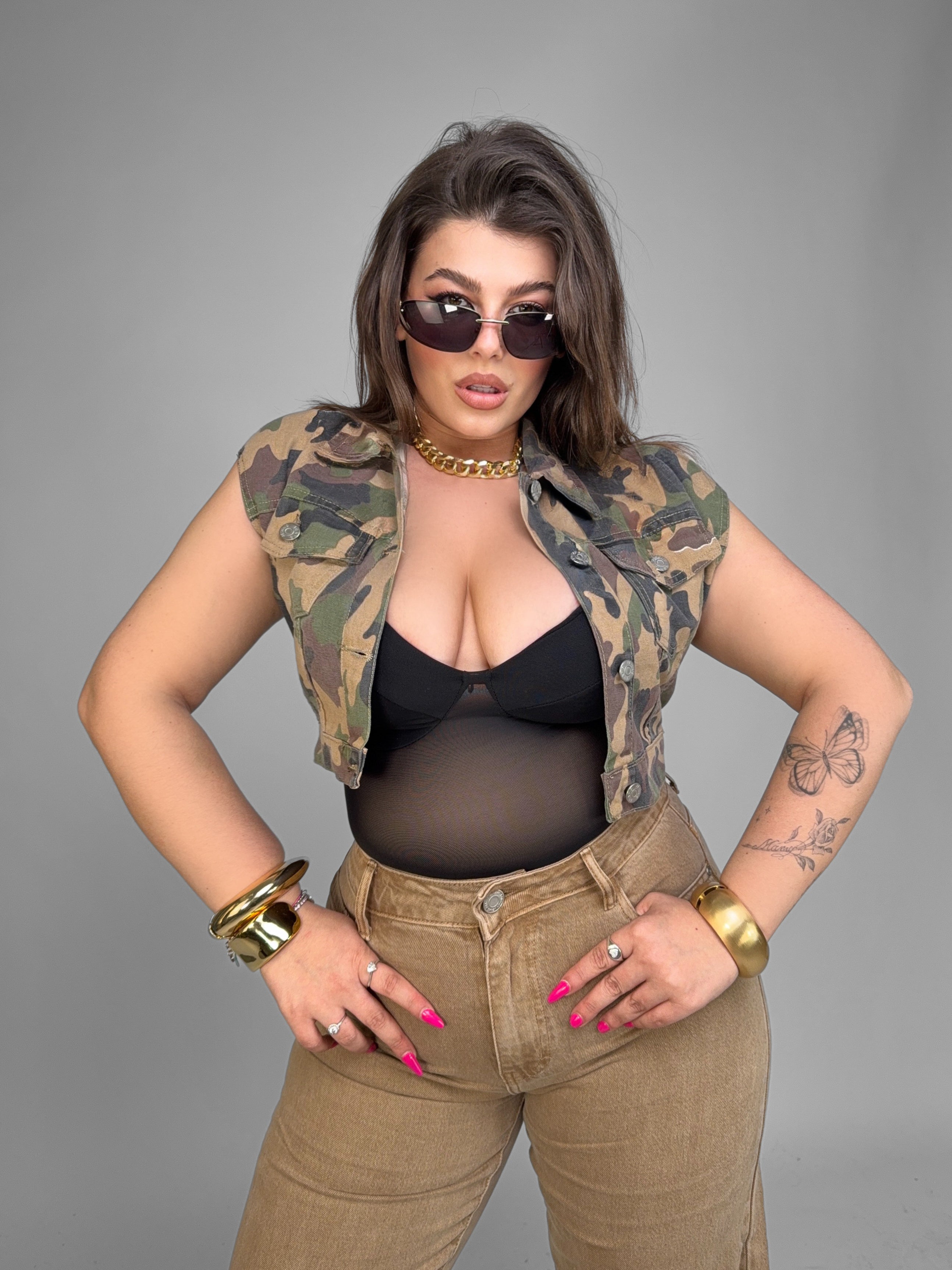 CURVY FIT- Giacca Army