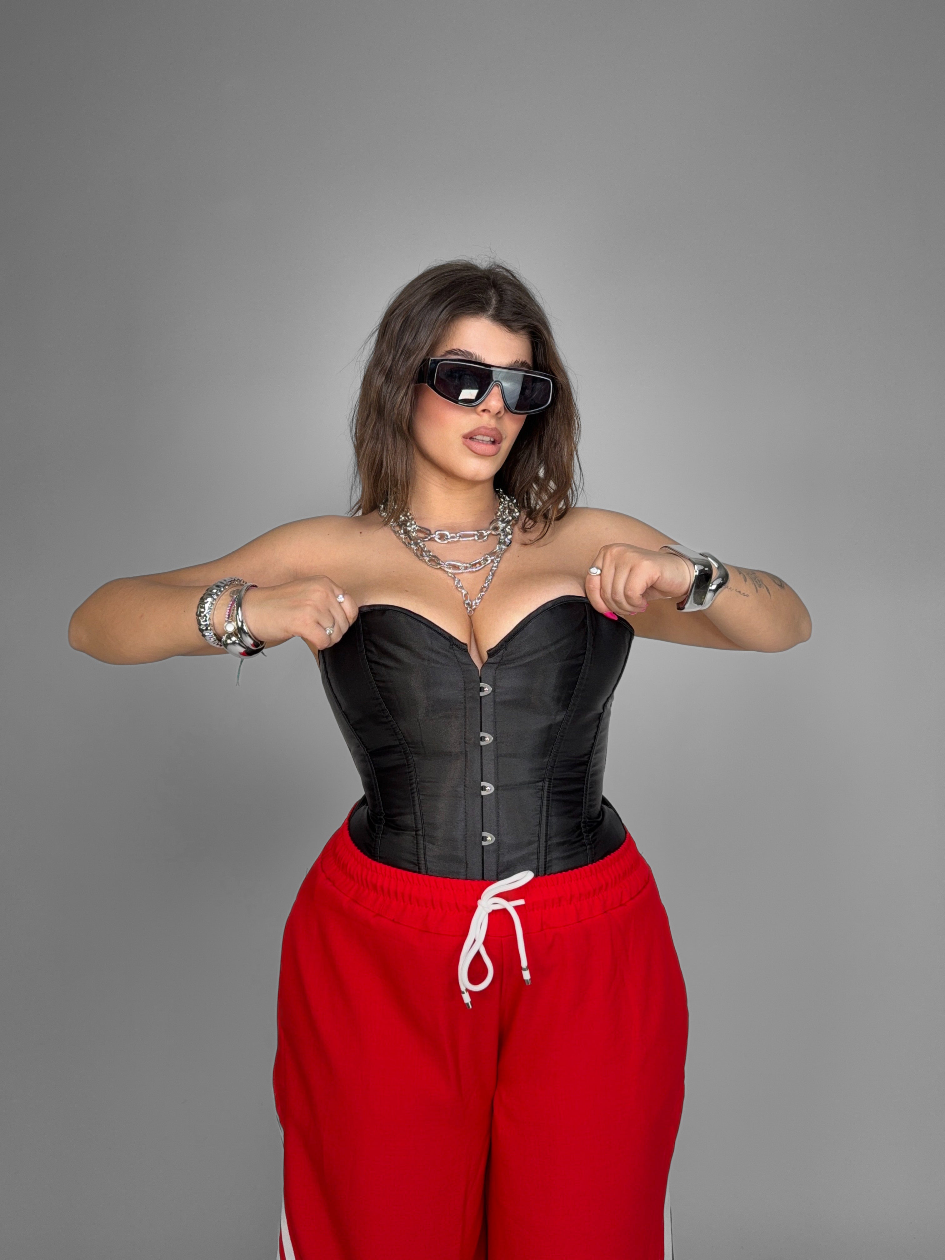 CURVY FIT - Corset Black Glow