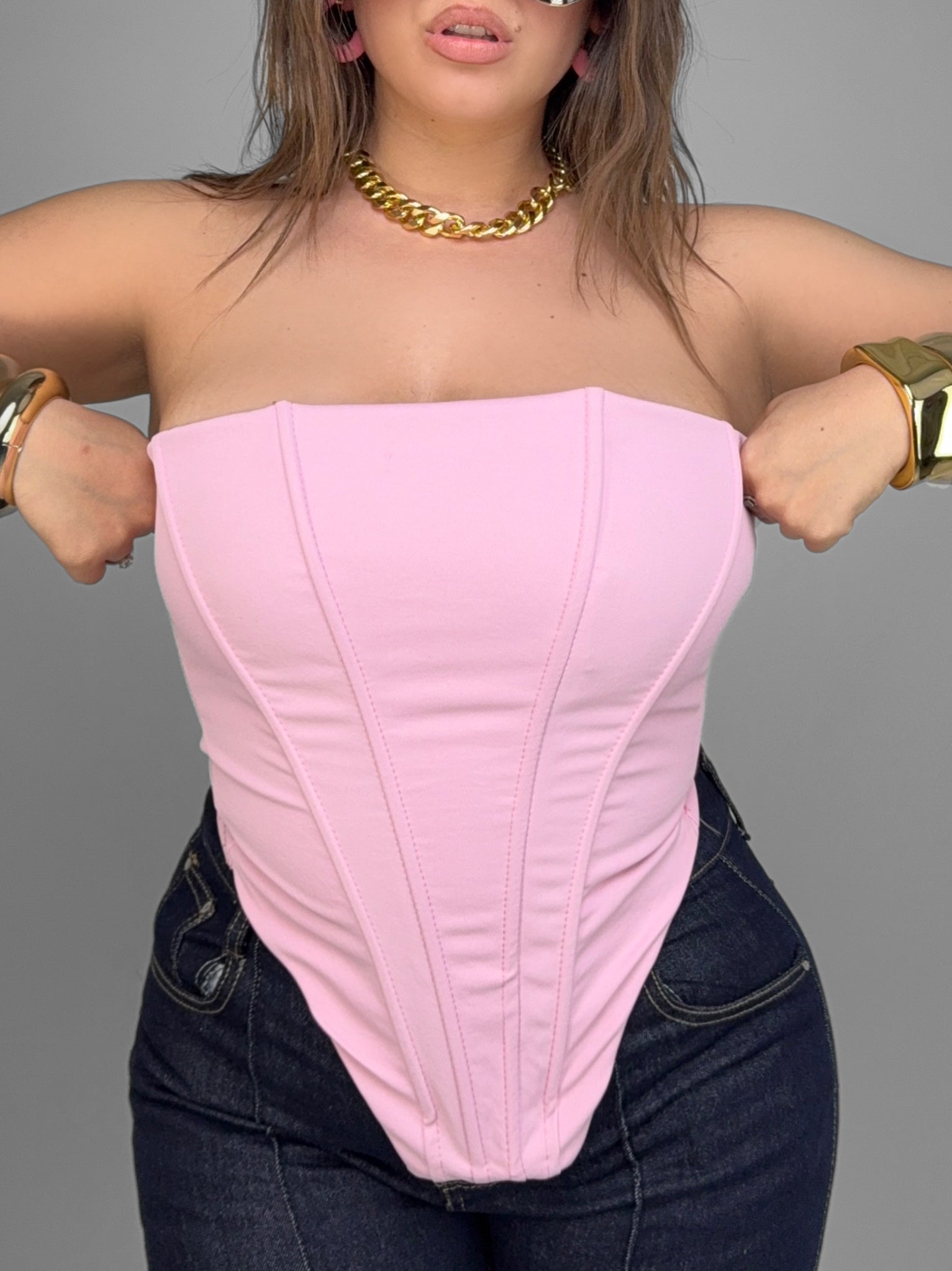 CURVY FIT - Corset Core Shape - Pink