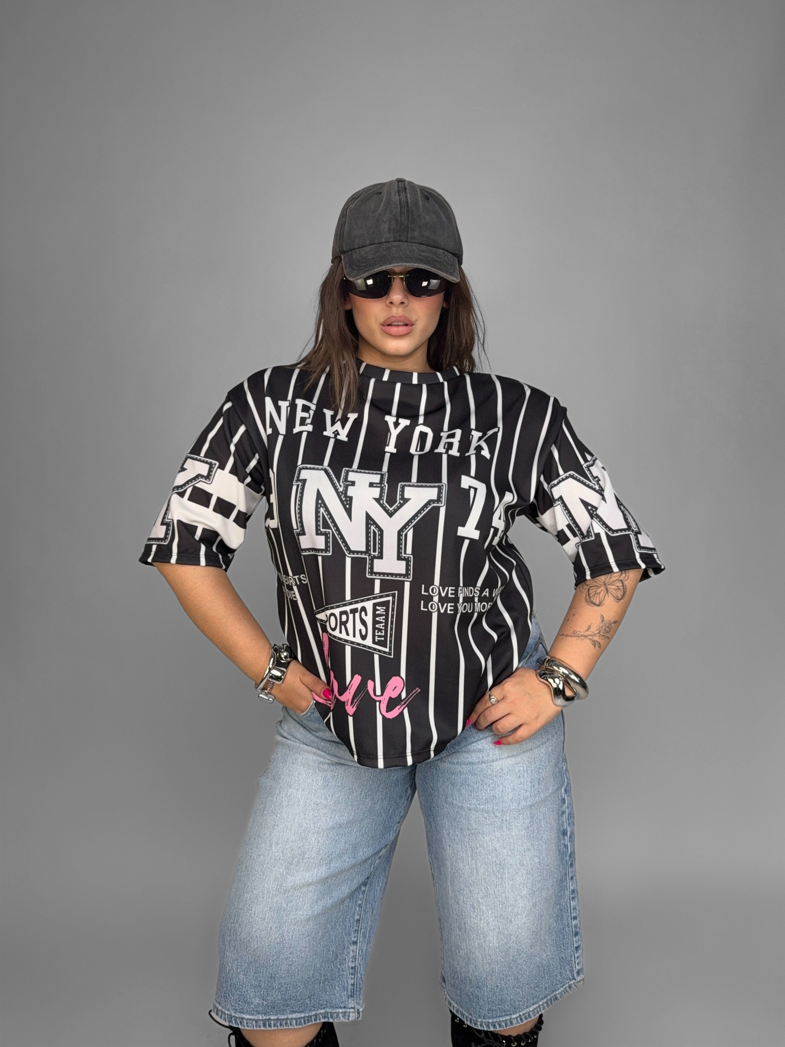 CURVY FIT - T-shirt New York-Black