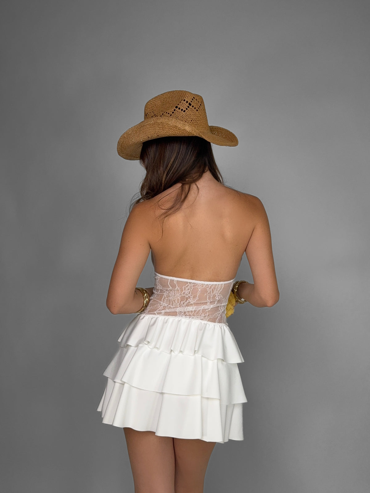 Tuta Flowy Lace-White