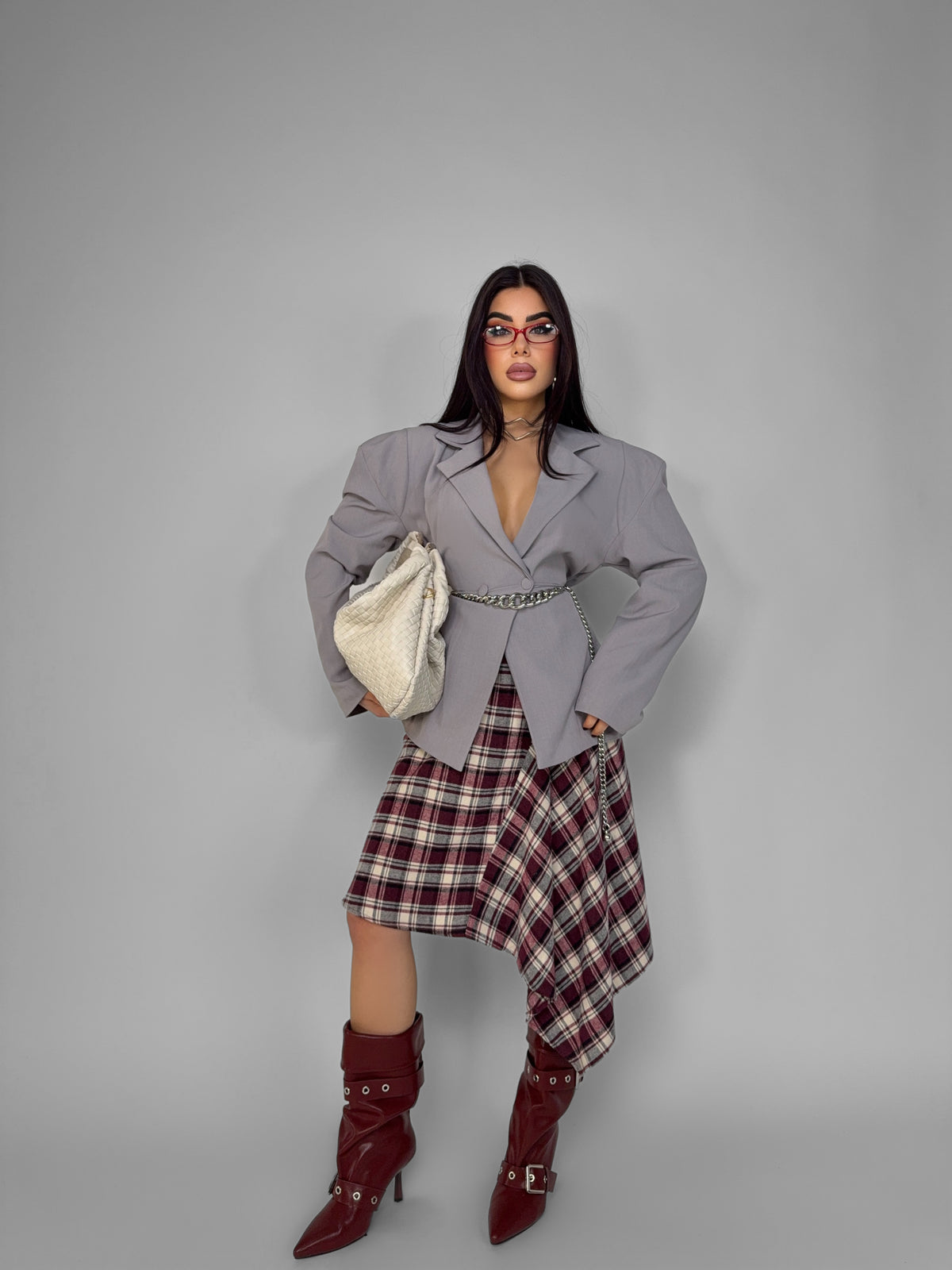 Total Look Breasted Grey