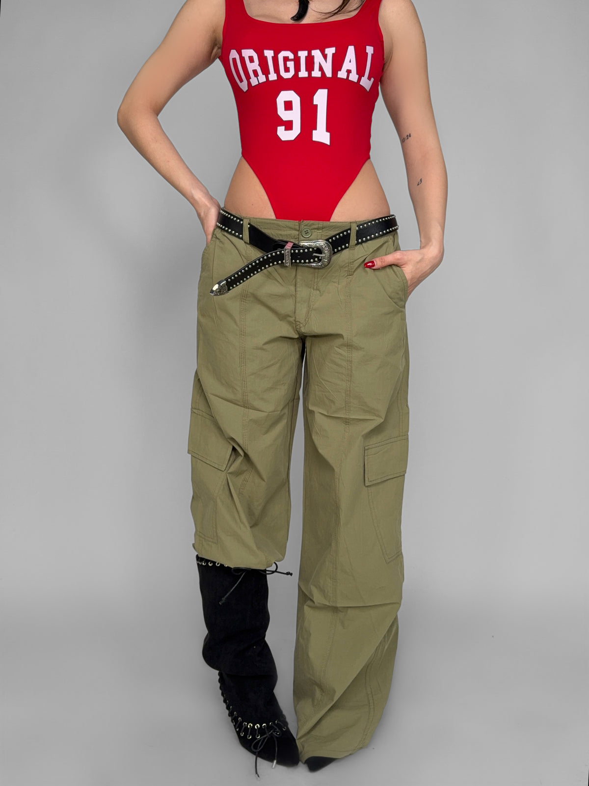Green Parachute Trousers