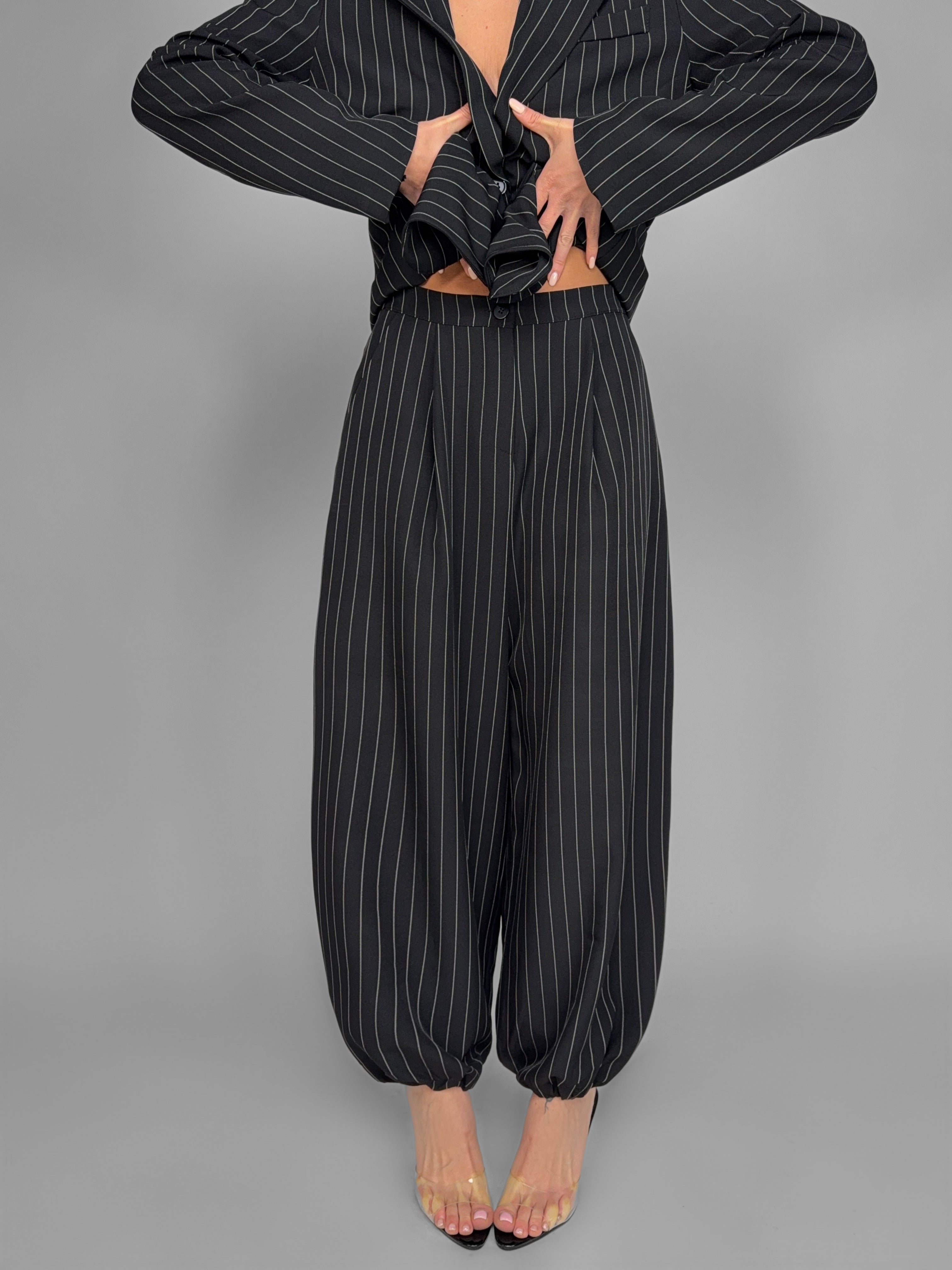Pantalone Classic Pinstripe-Black