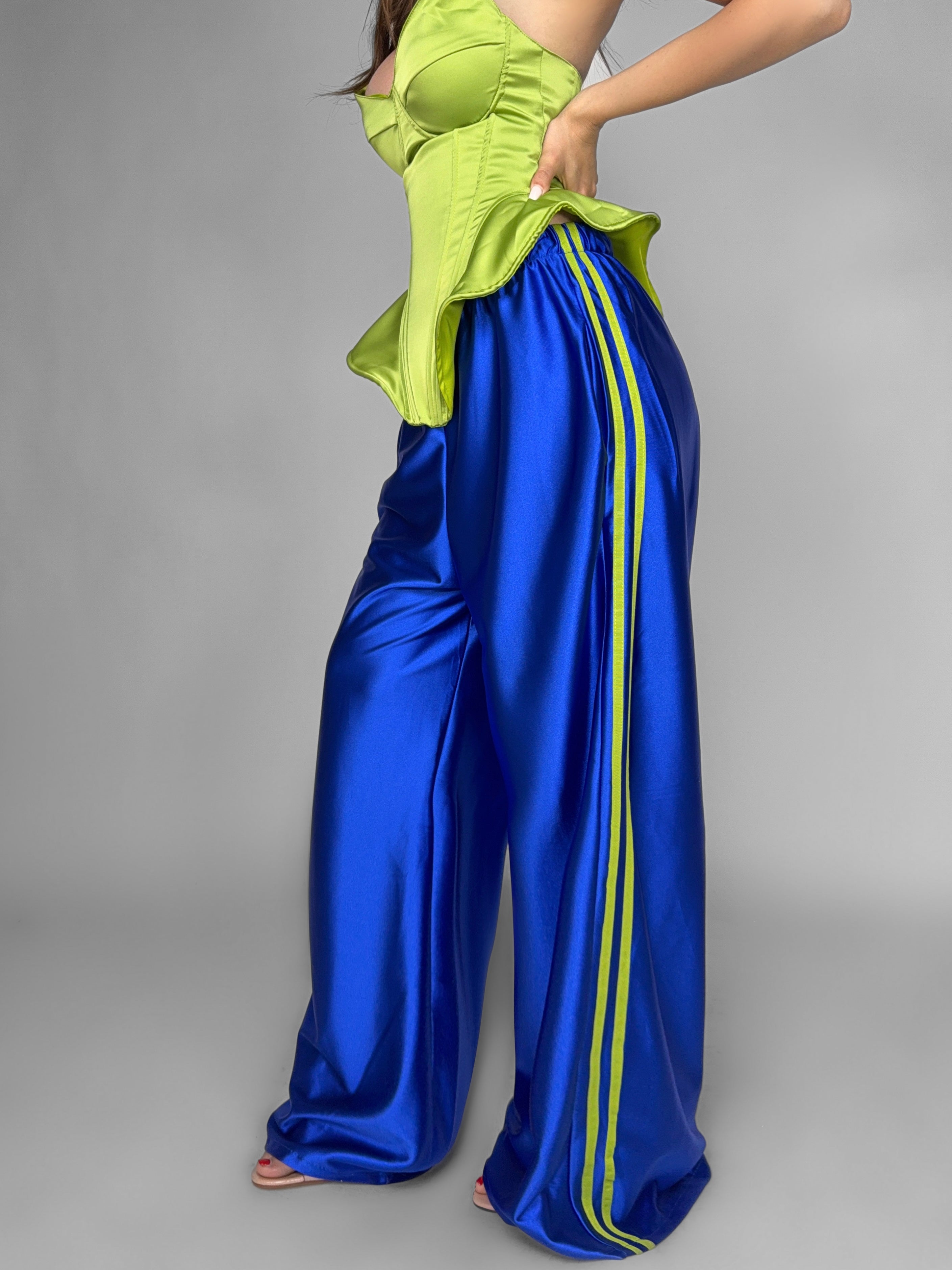 Shiny Side Trousers - Electric Blue