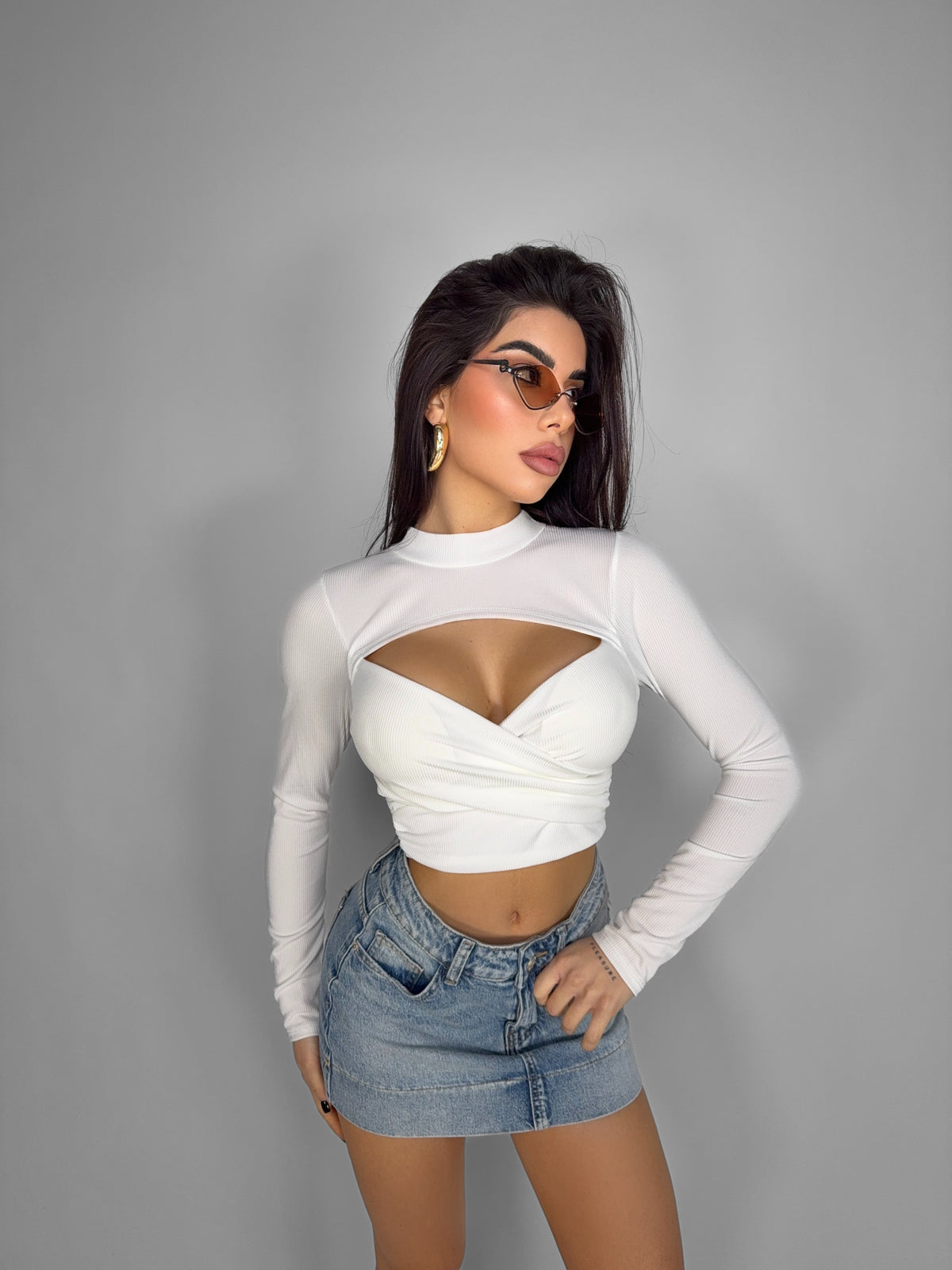 Top Open Bust-White