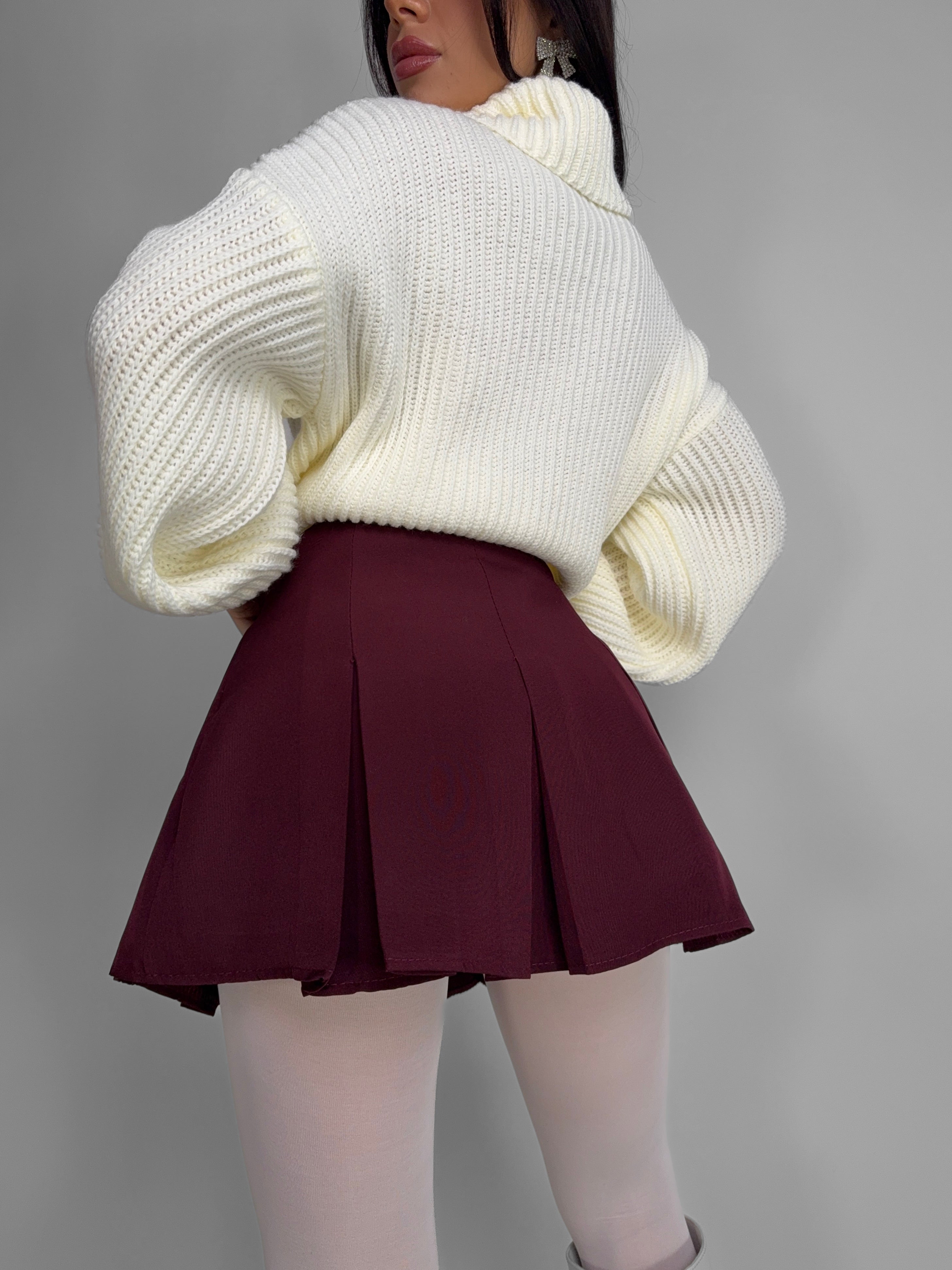 Gonna Minimal Skirt-Cherry red