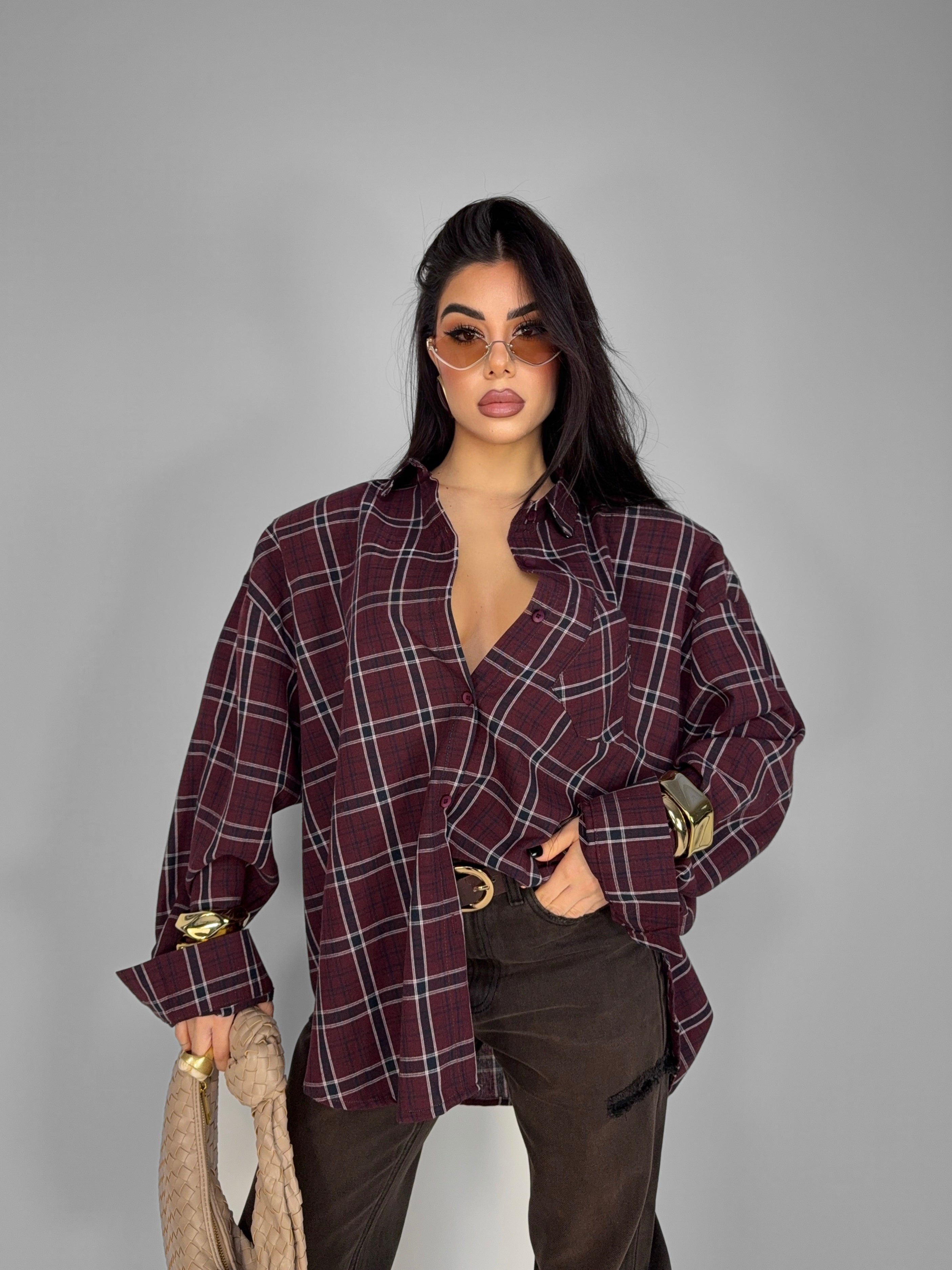 Rustic Tartan-Cherry Red Shirt