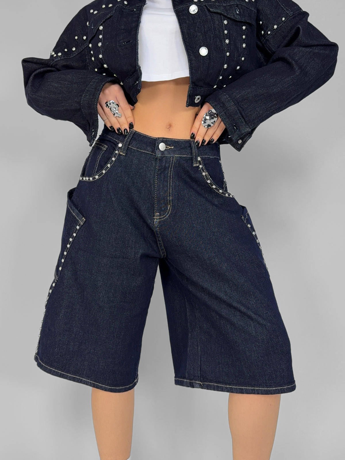 Studded Bermuda Shorts