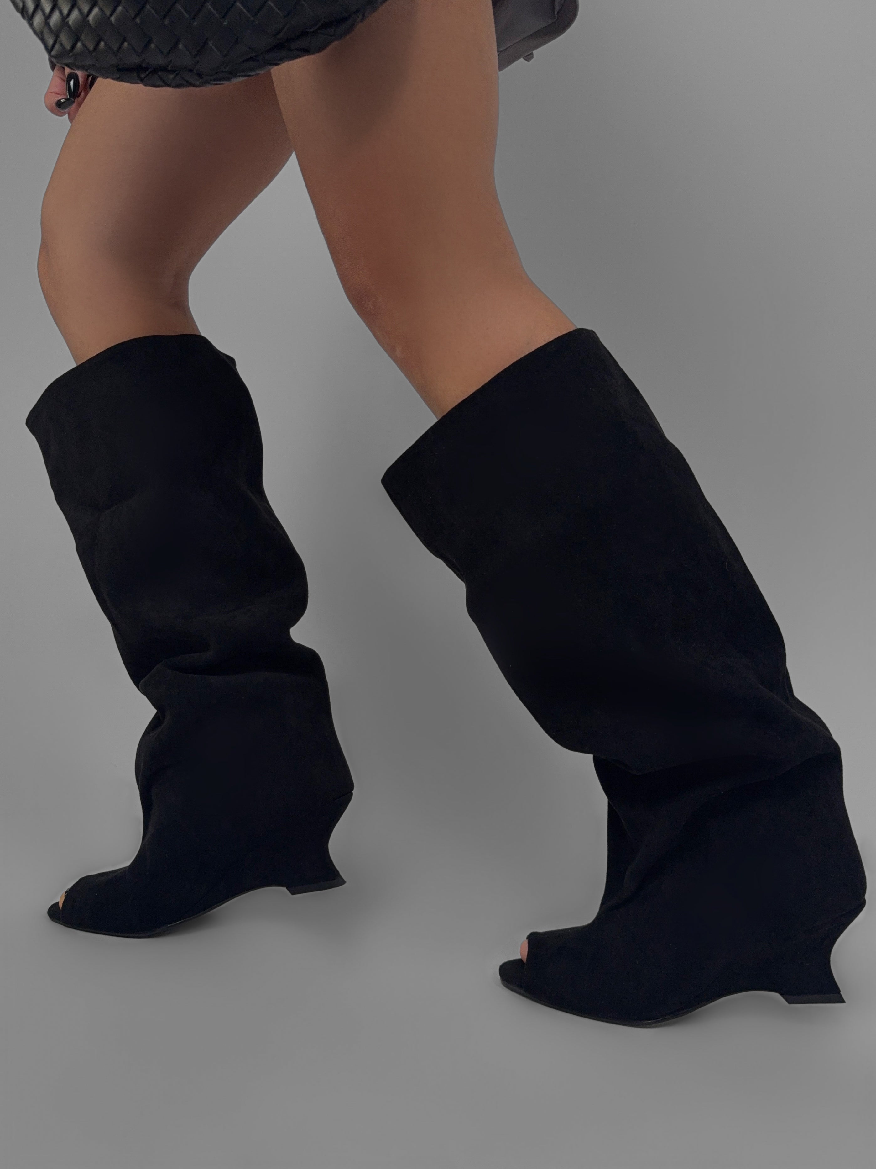 Stivale Velvet Opening-Black