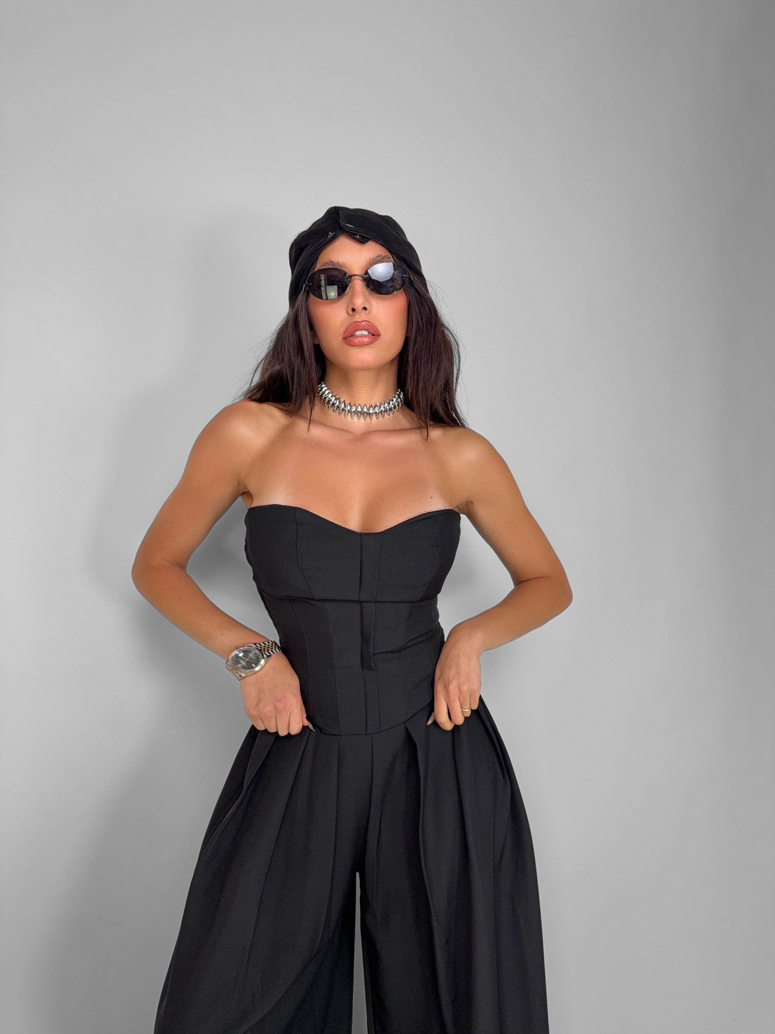 Tuta Strapless-Black