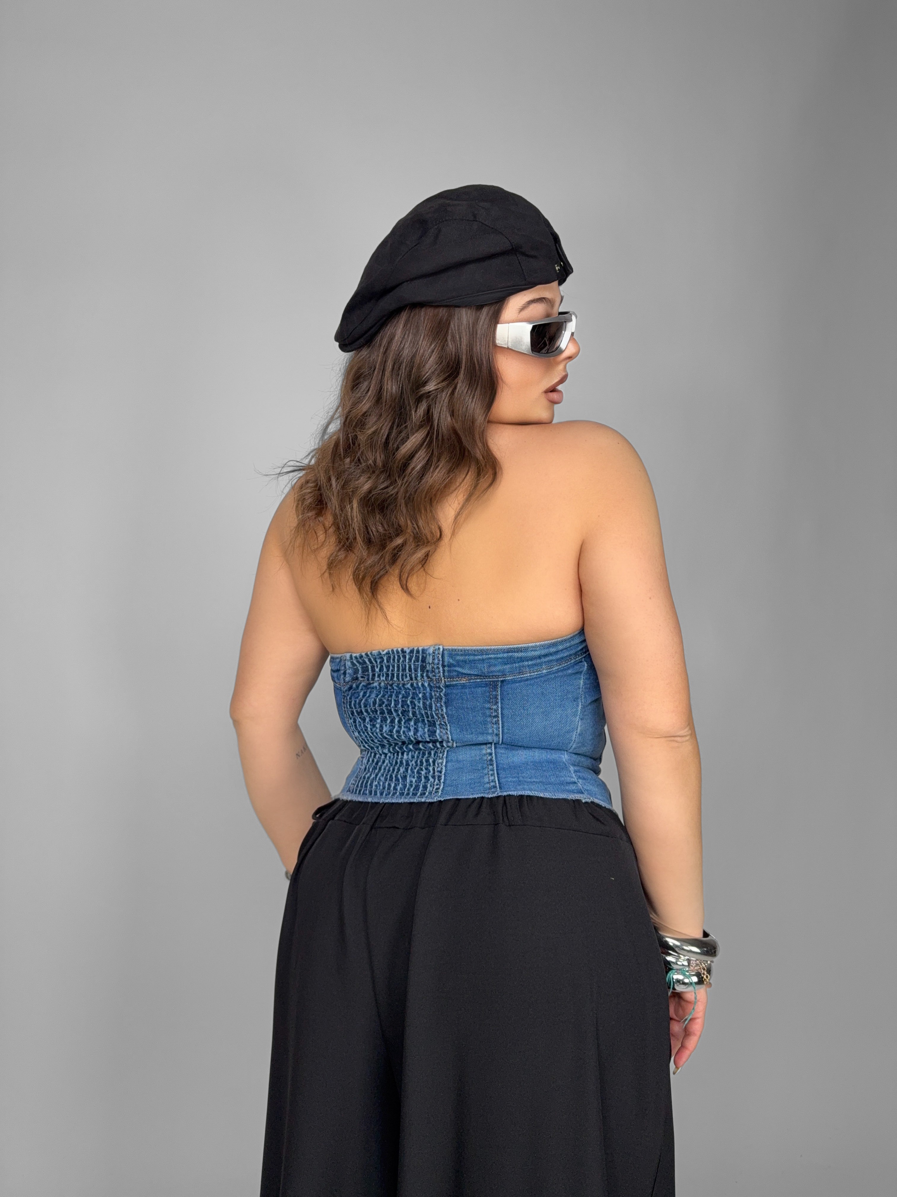 CURVY FIT - Boxy Denim Top