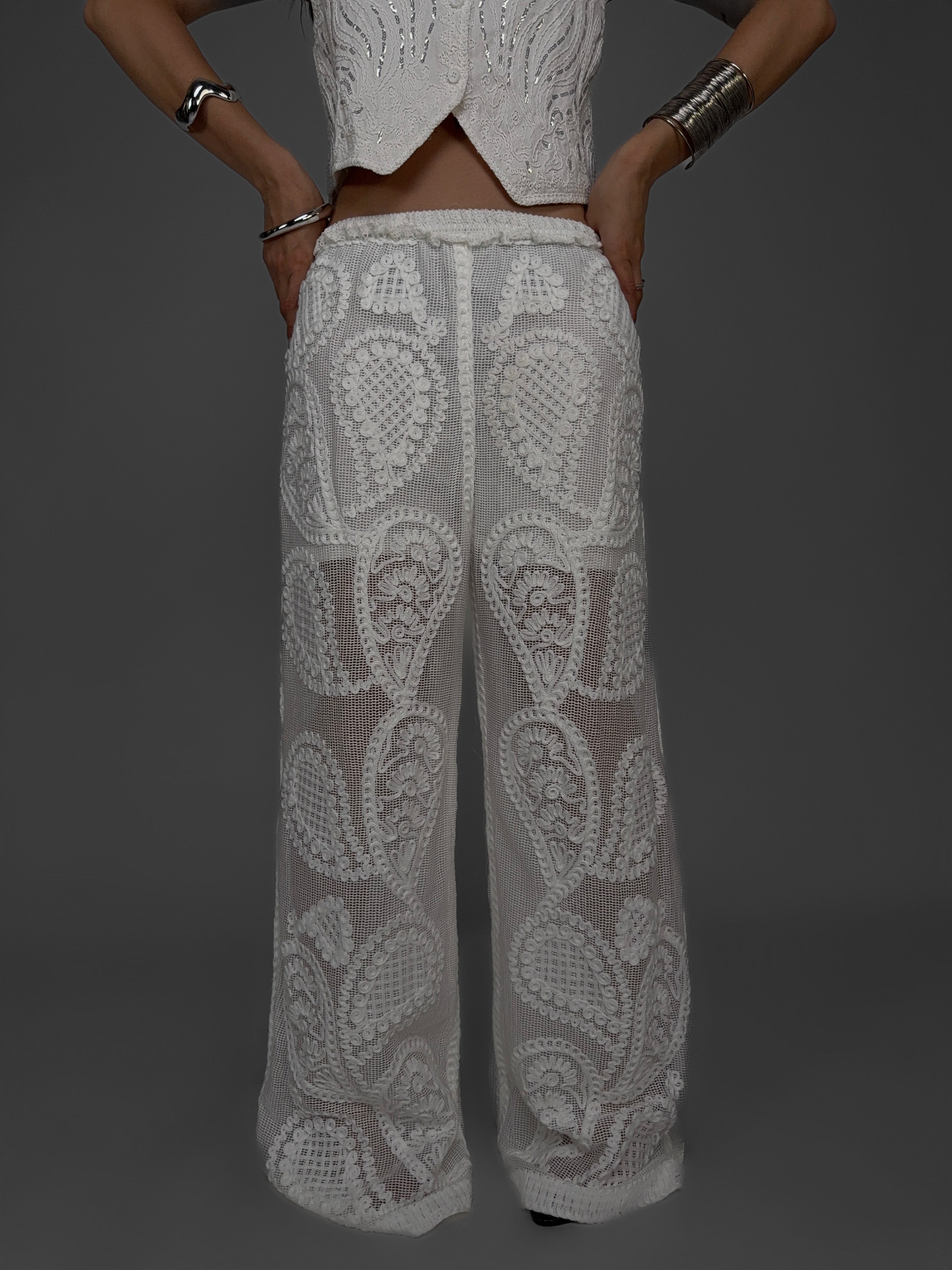 Pantalone White Paisley