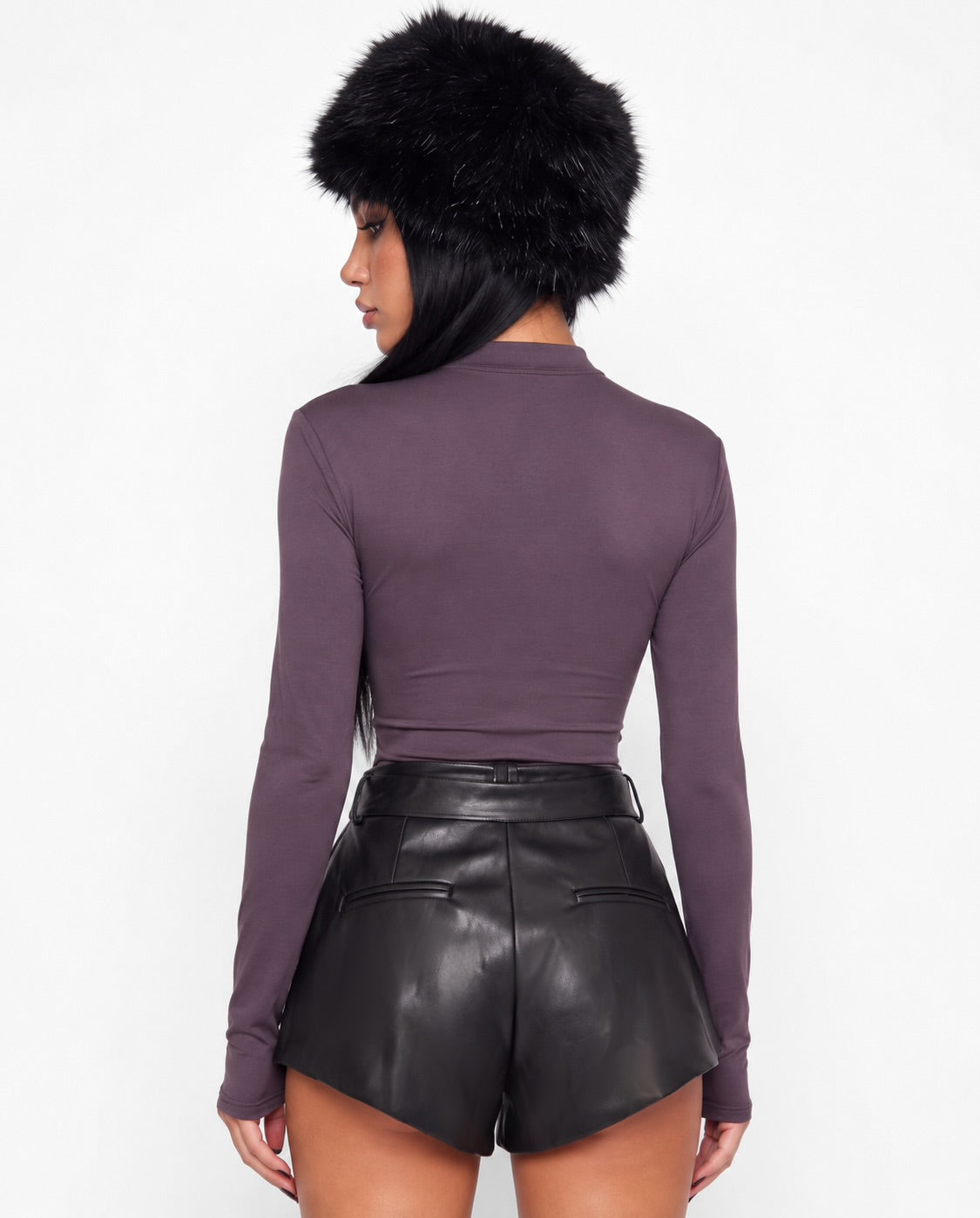 Shorts Leather Mini-Black