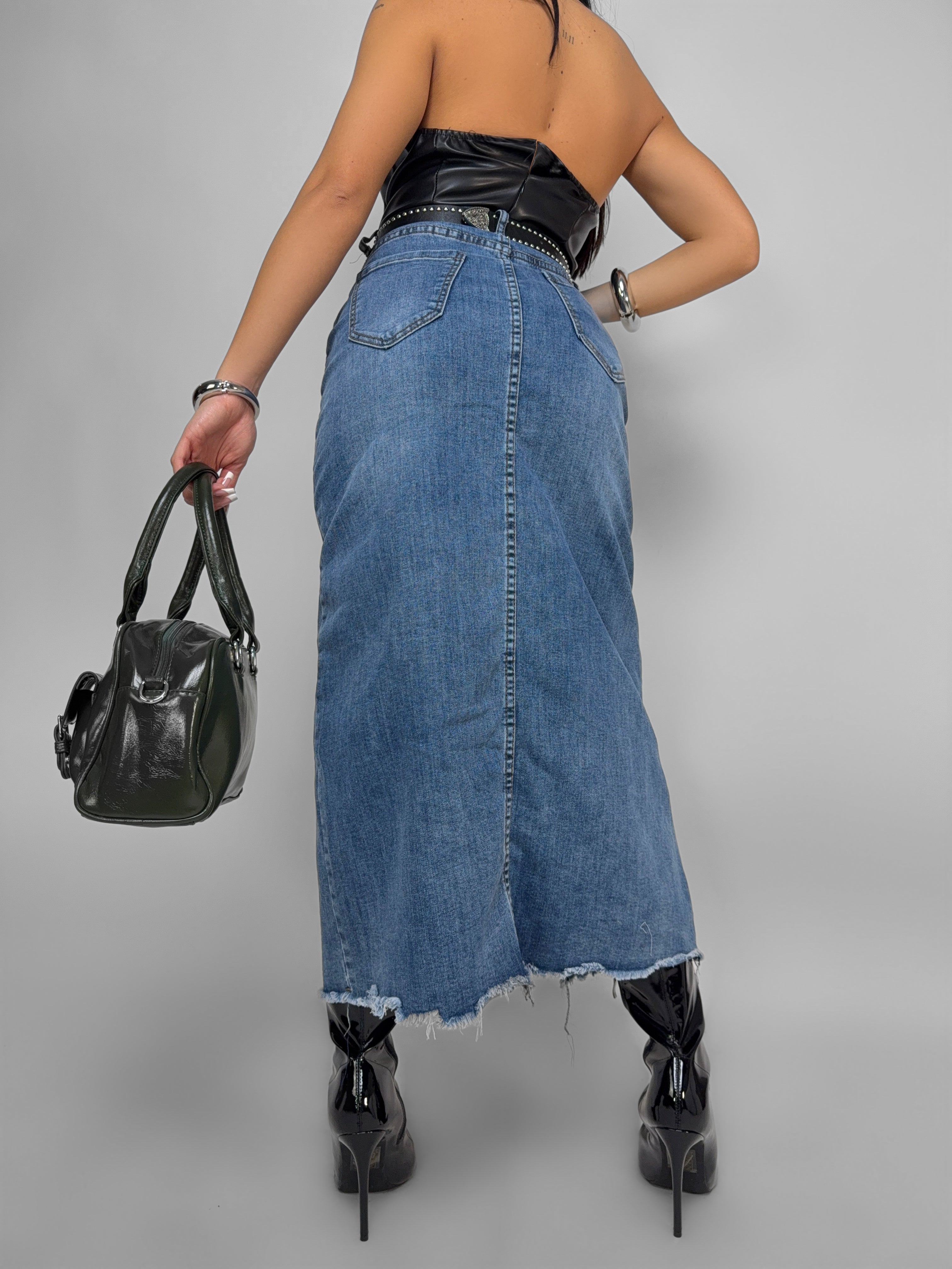 Midi Jean Skirt