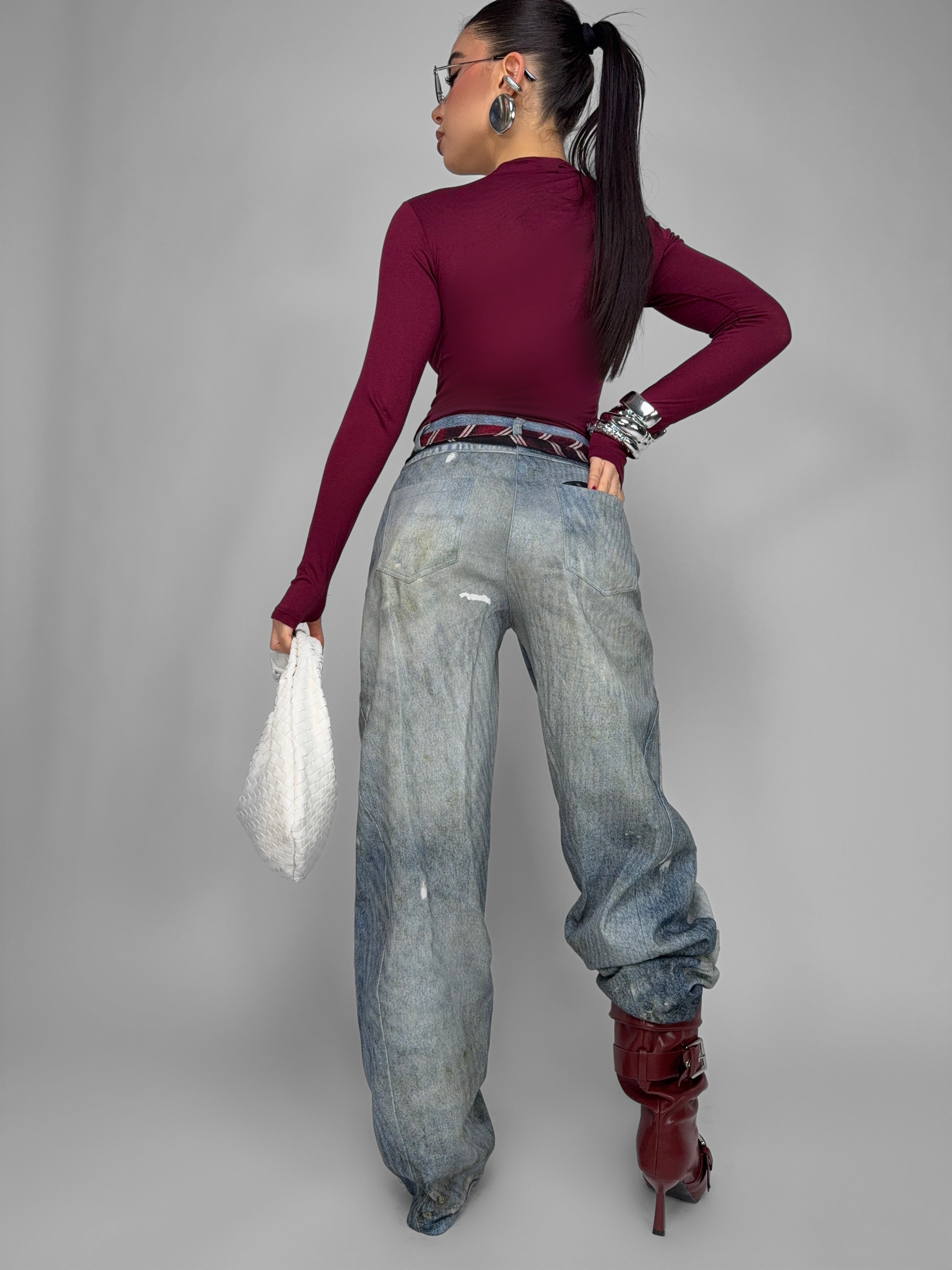 Denim Tie Jeans