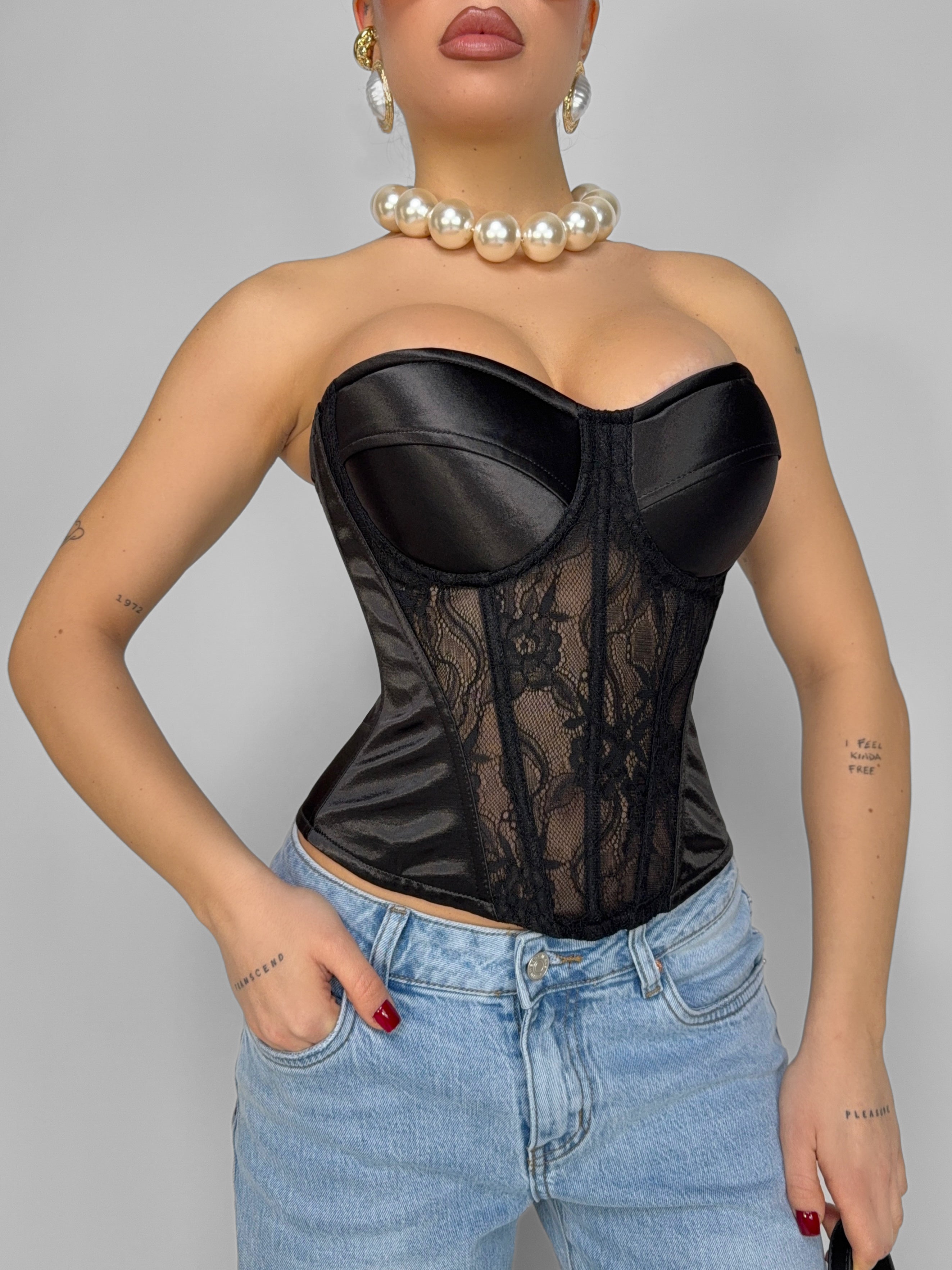 Corset Satin -Black