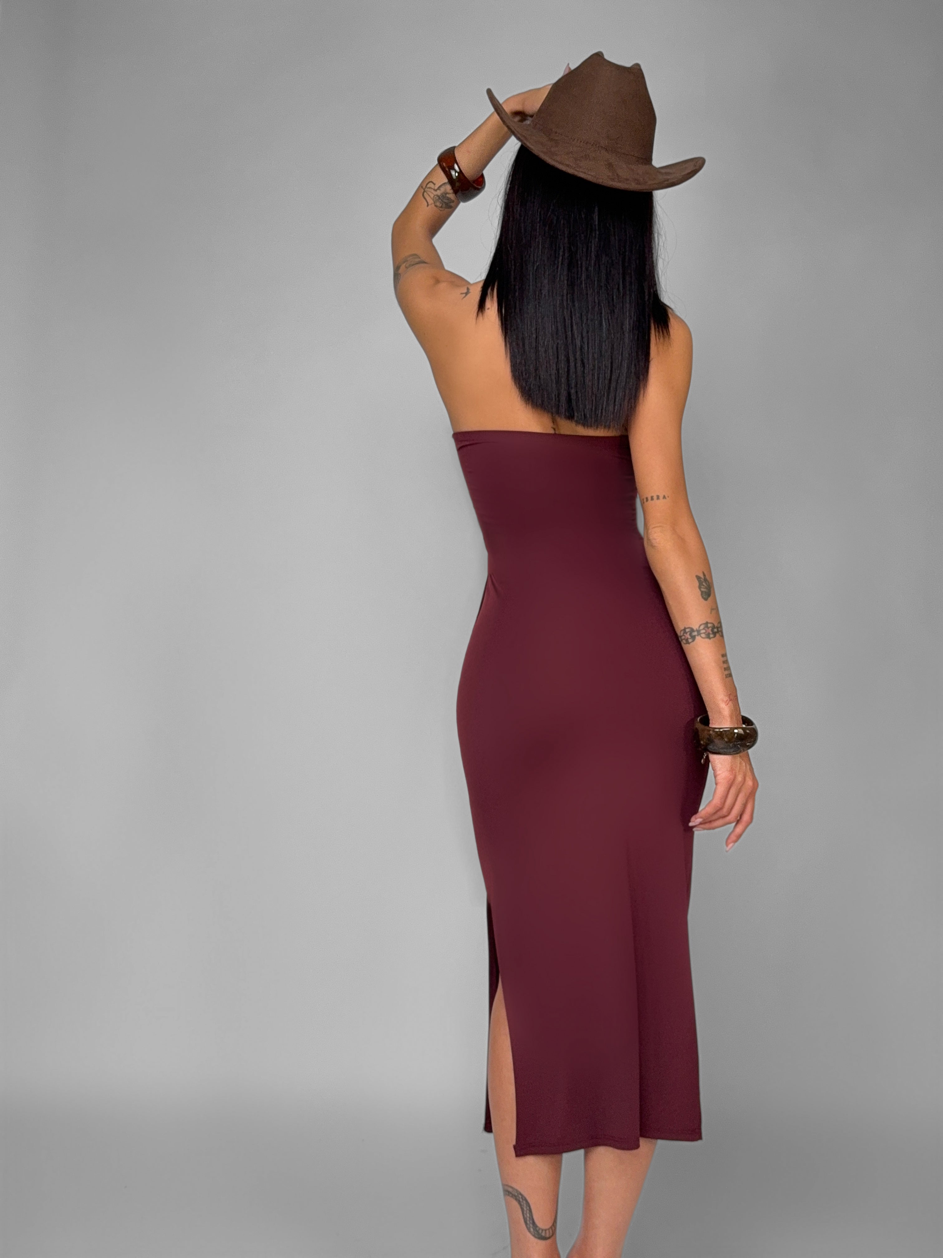Abito Luxe Golden-Cherry Red