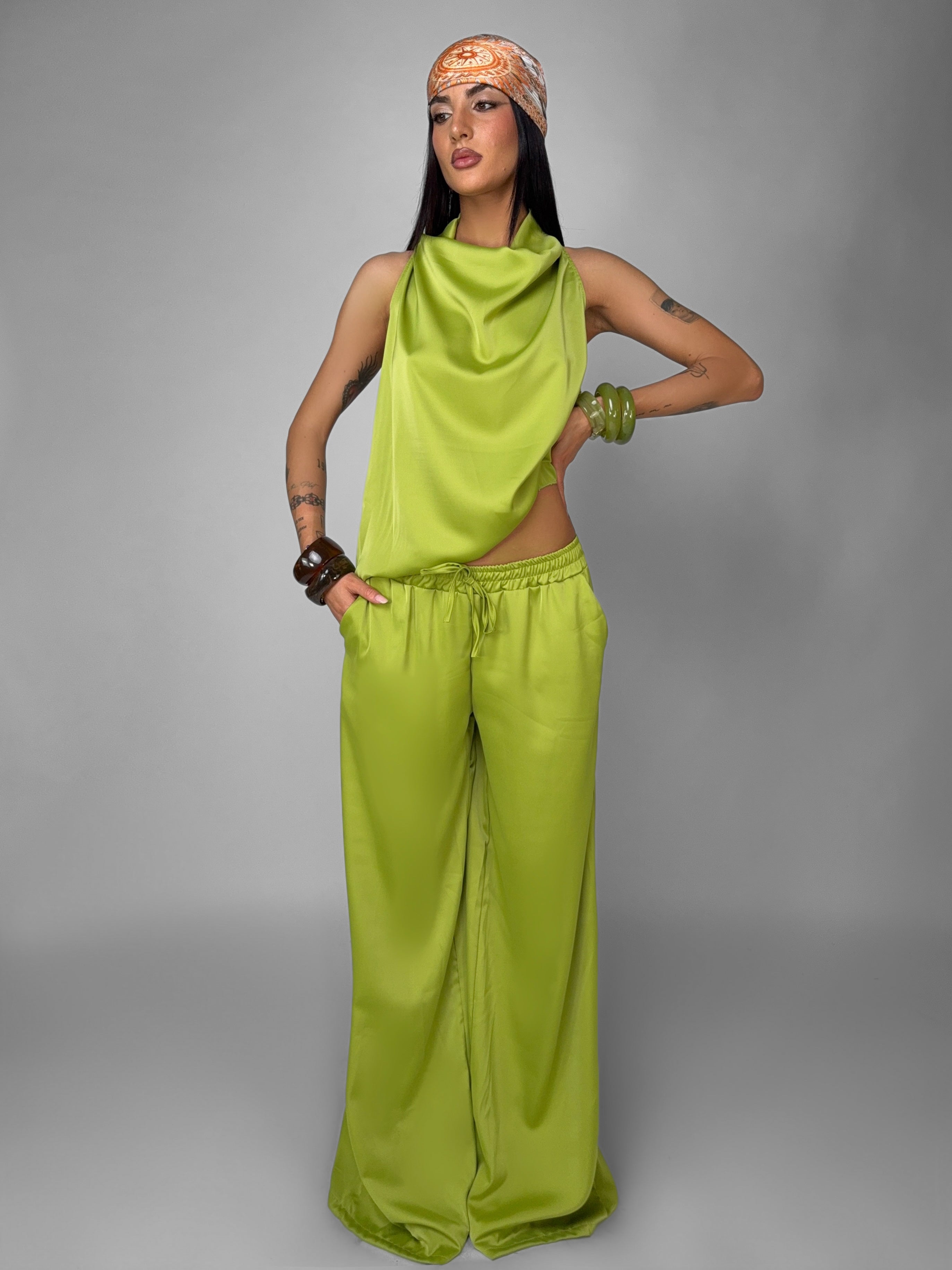 Completo Silky Drape-Green