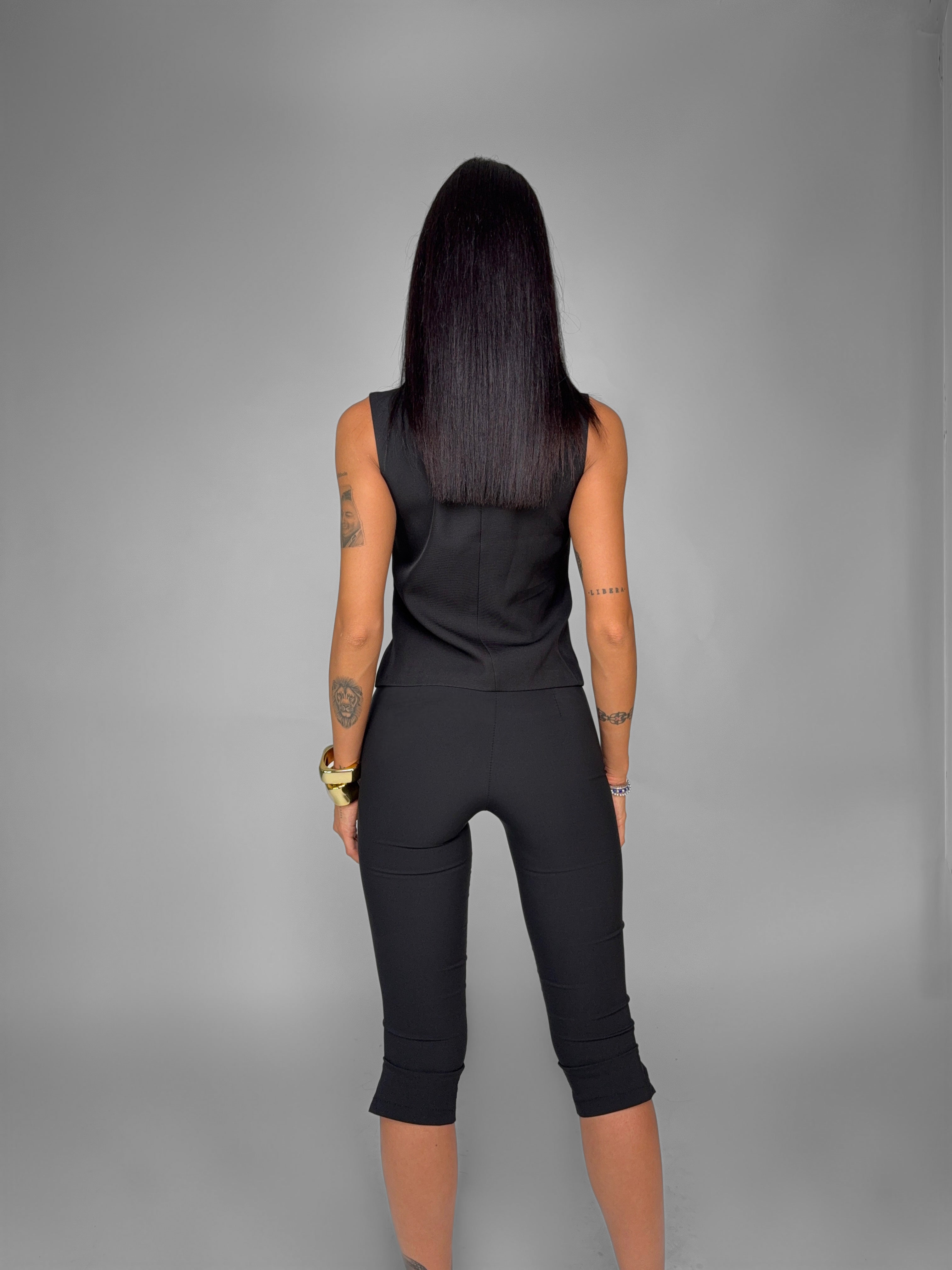 Top Gold Button Double-Black