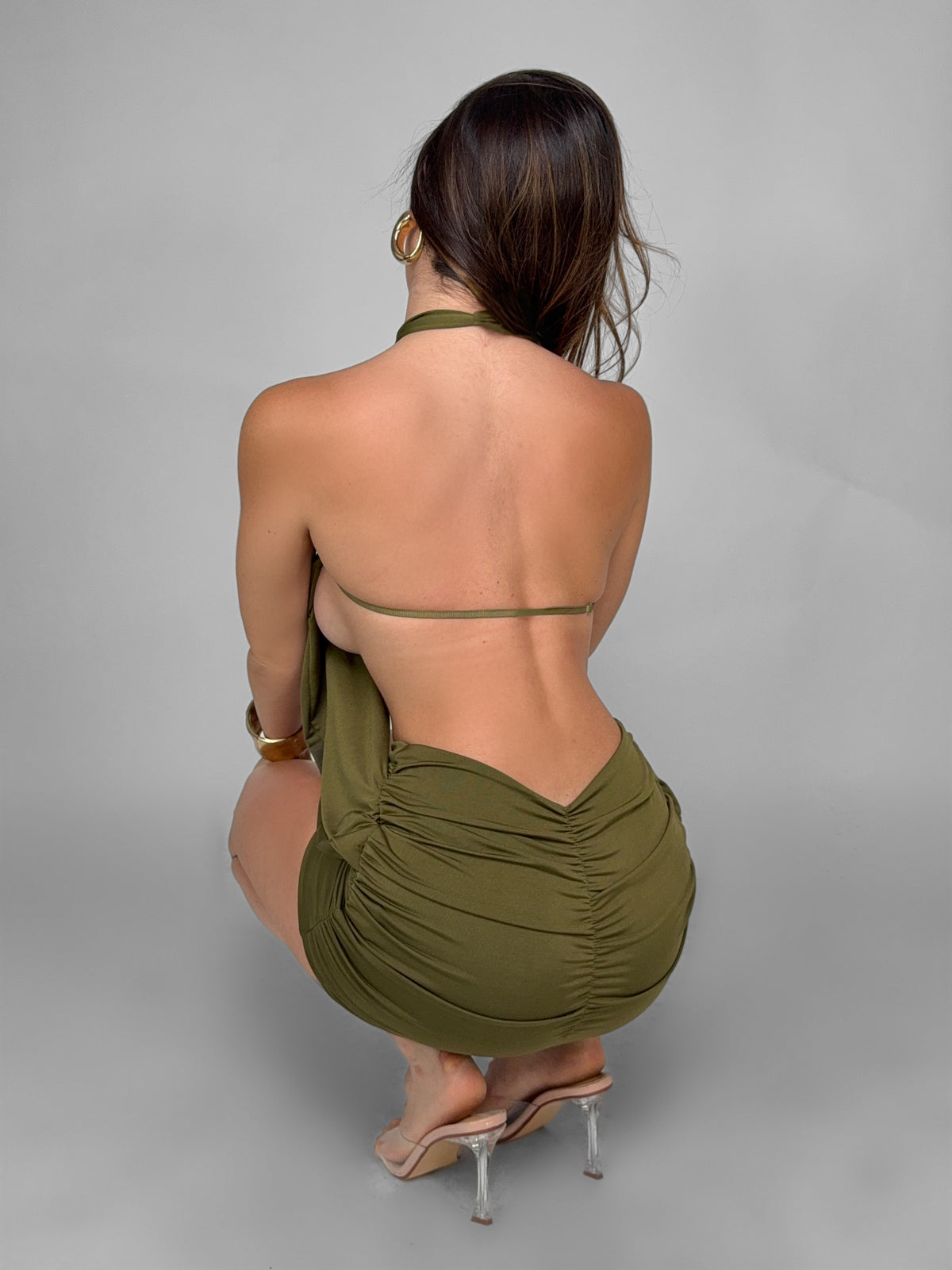 Abito Wrap Effect-Green