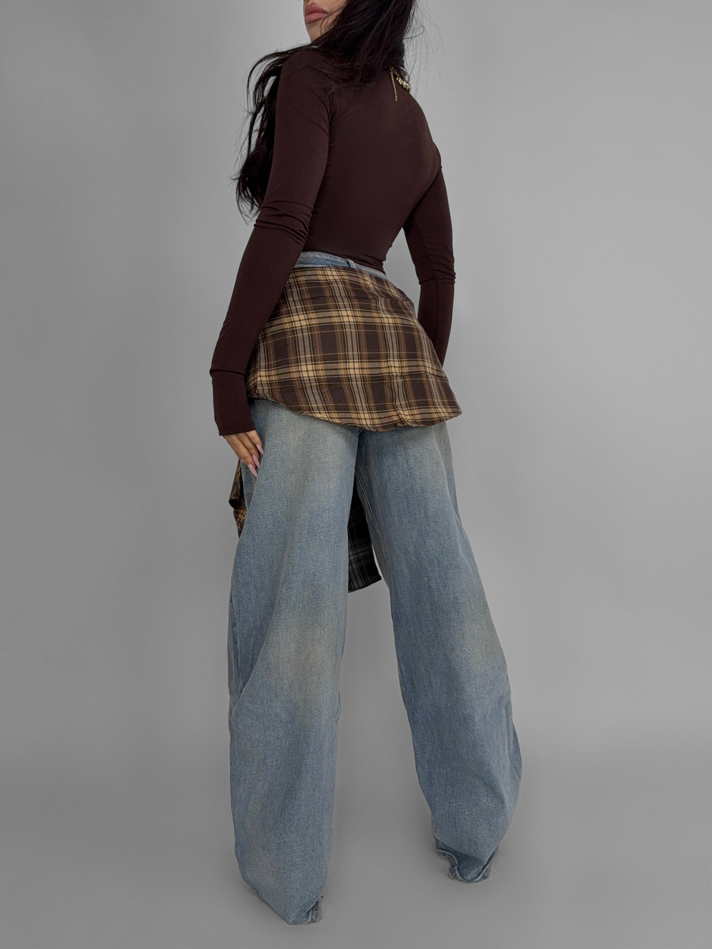 Jeans Plaid Combo