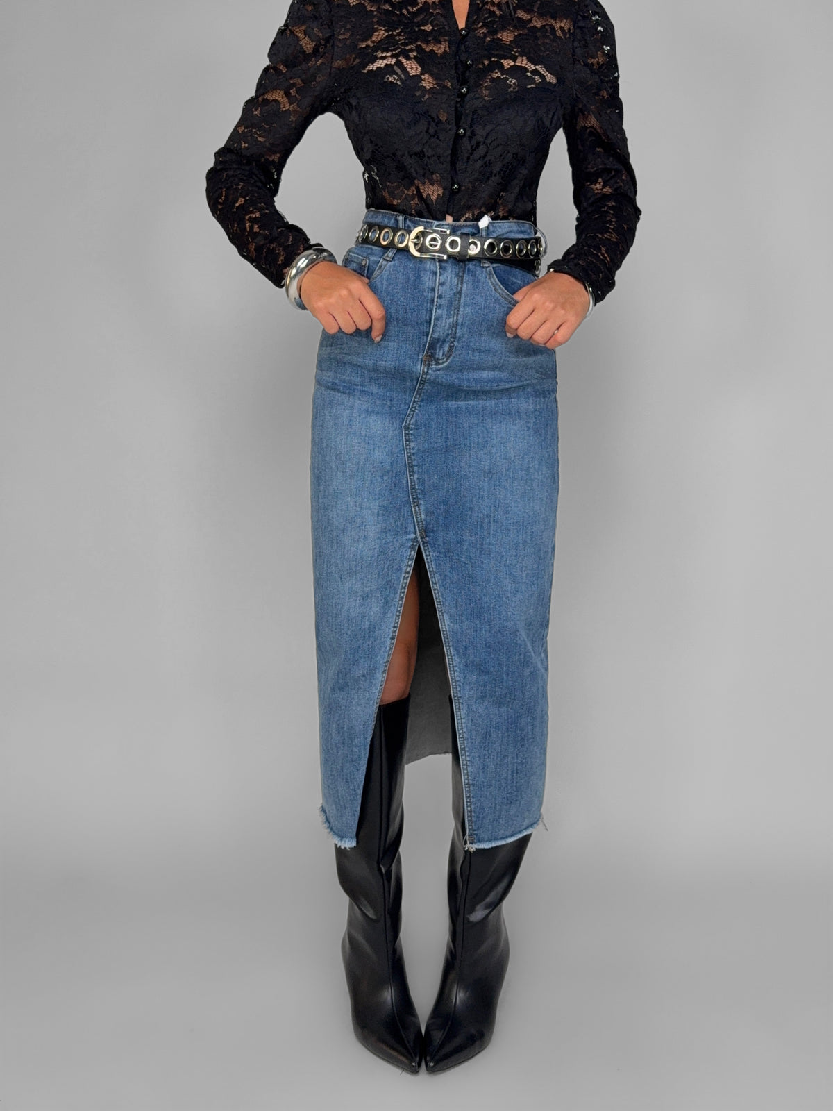 Midi Jean Skirt